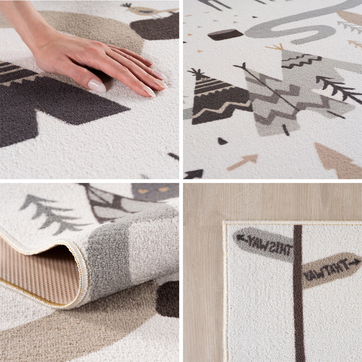 Carpettex Kinderteppich Wald Tiere Spielteppich