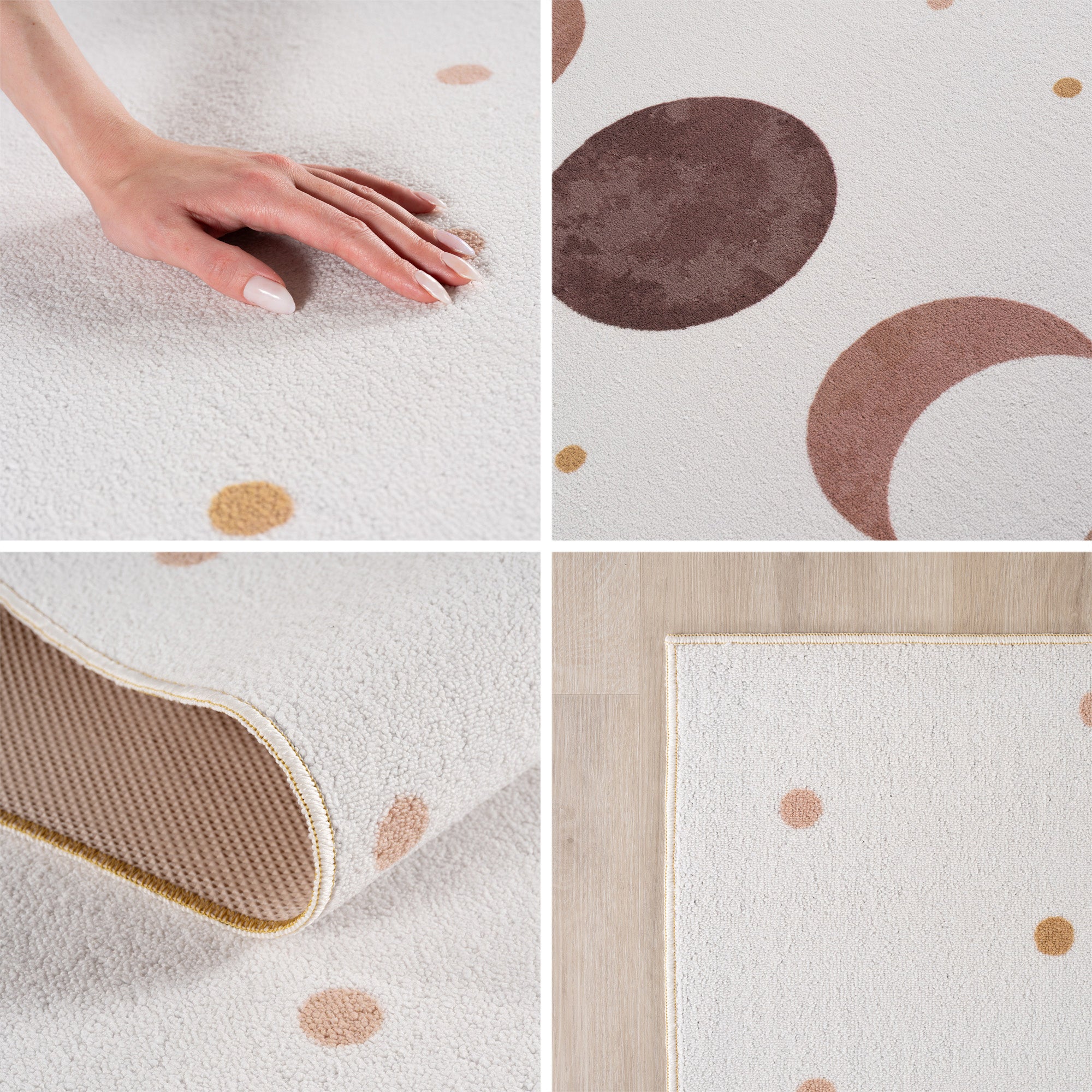 Carpettex Kinderteppich Mondphasen Boho Spielteppich