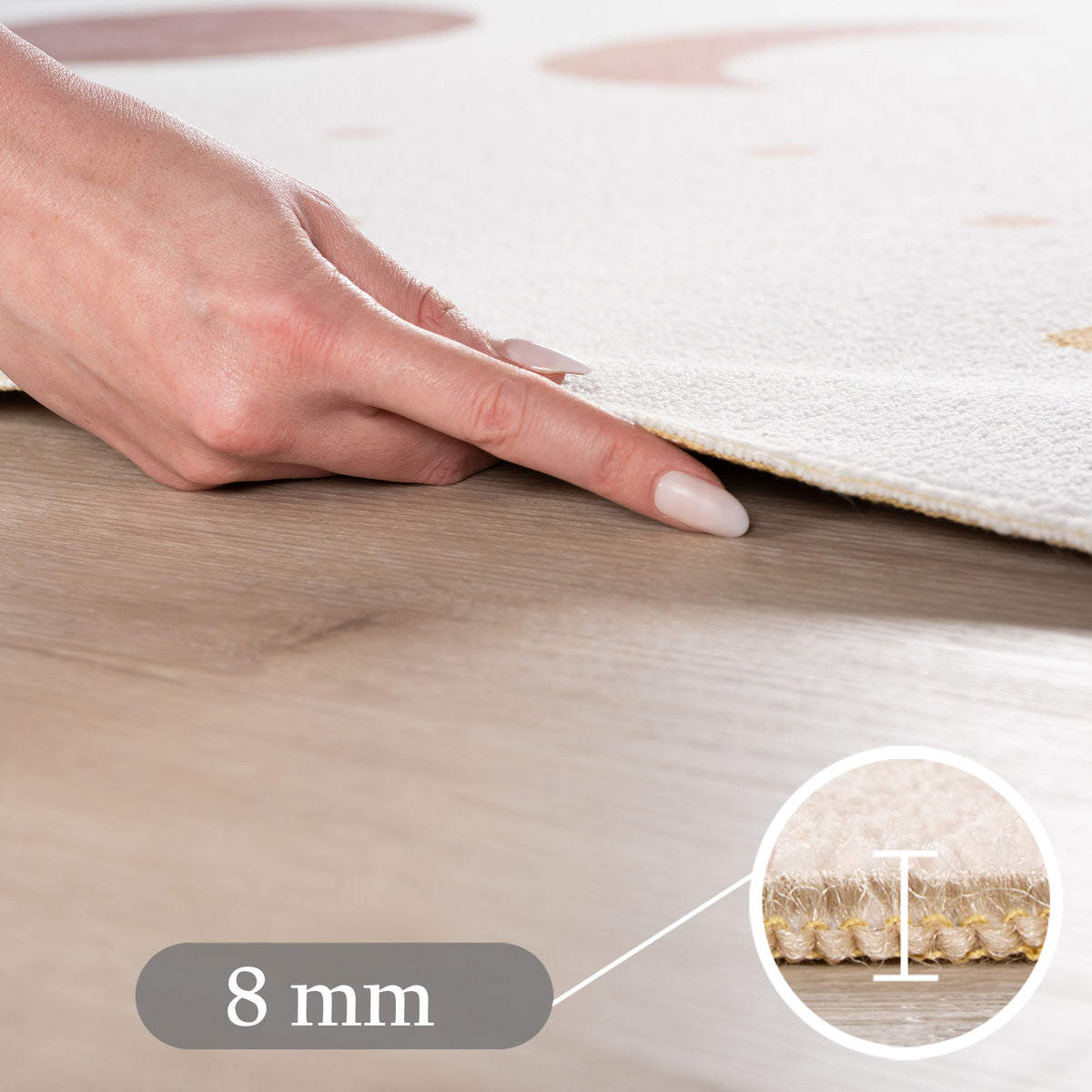 Carpettex Kinderteppich Mondphasen Spielteppich für Kinderzimmer Spielecken
