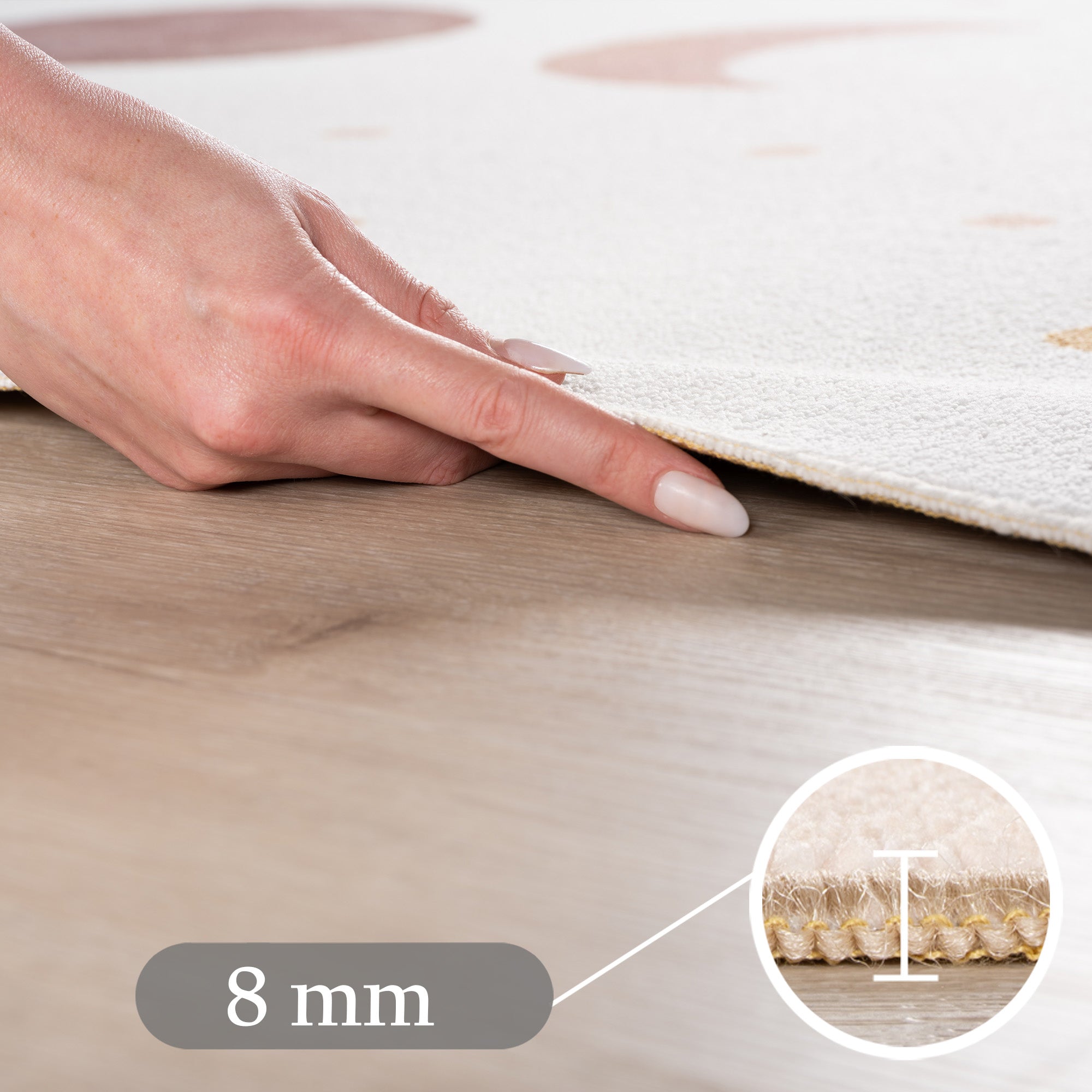 Carpettex Kinderteppich Mondphasen Boho Spielteppich