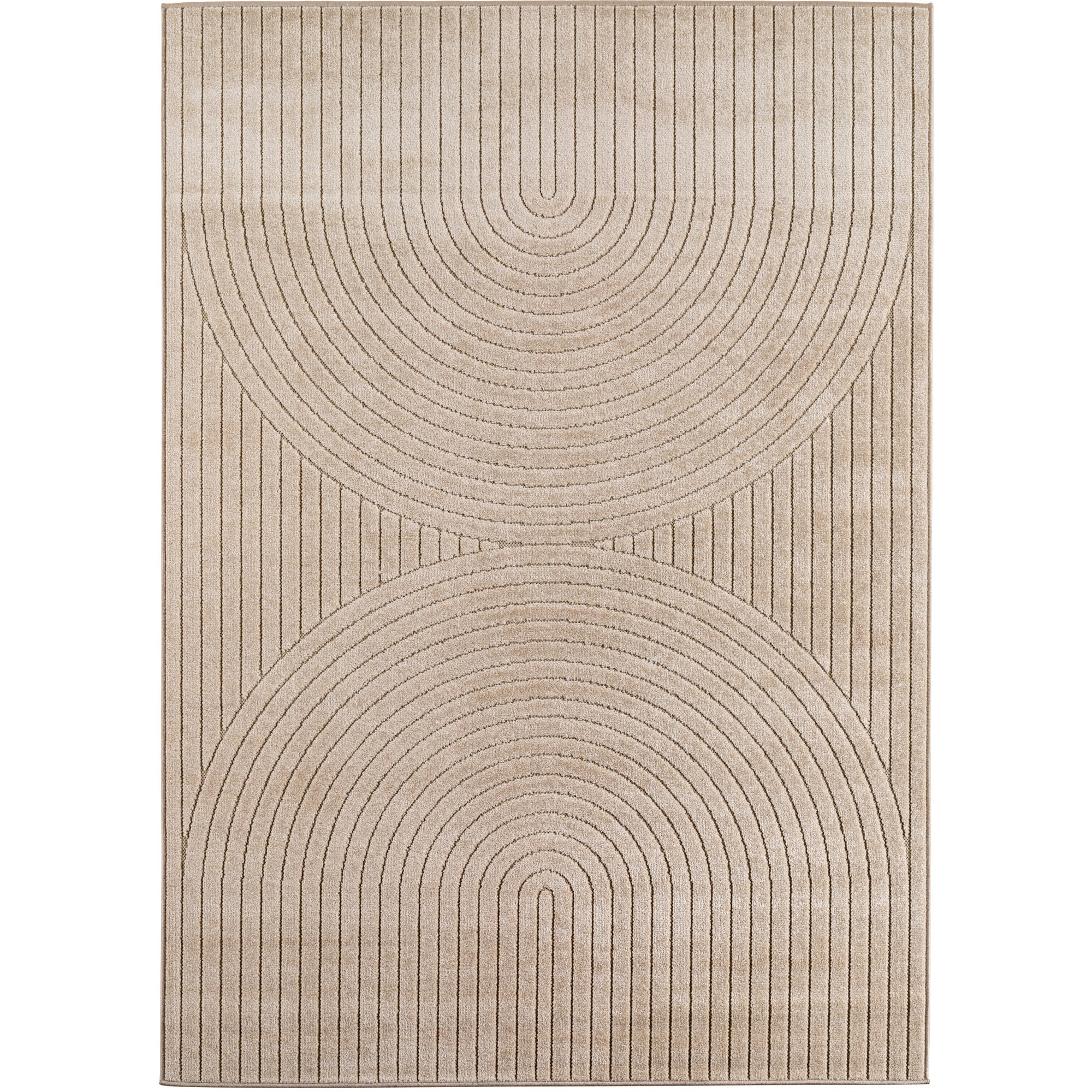 Carpettex Outdoor Teppich Wetterfest Wohnzimmer Balkon, 3D Effekt Waschbar Beige