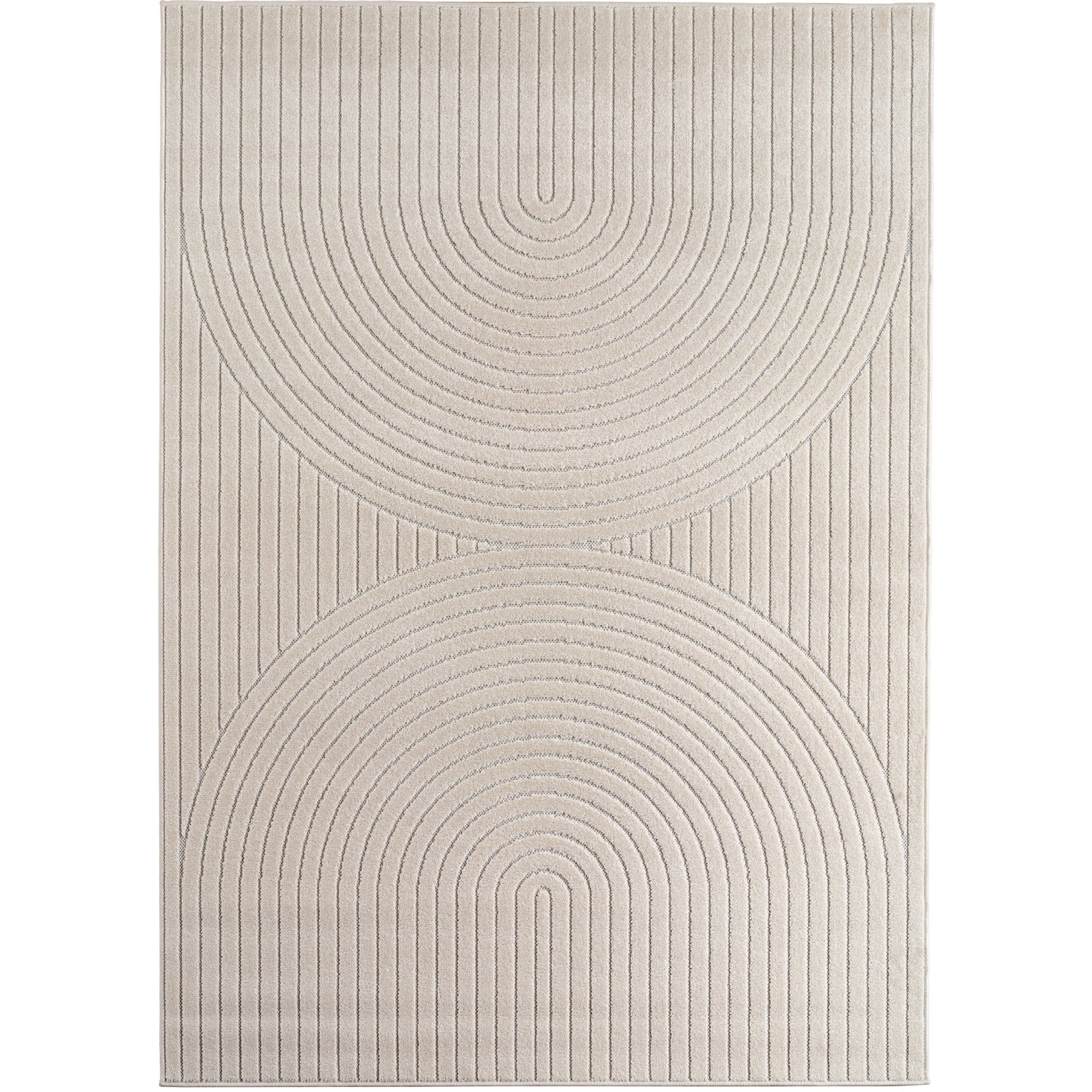 Carpettex Outdoor Teppich Wetterfest Wohnzimmer Balkon, 3D Effekt Waschbar Creme