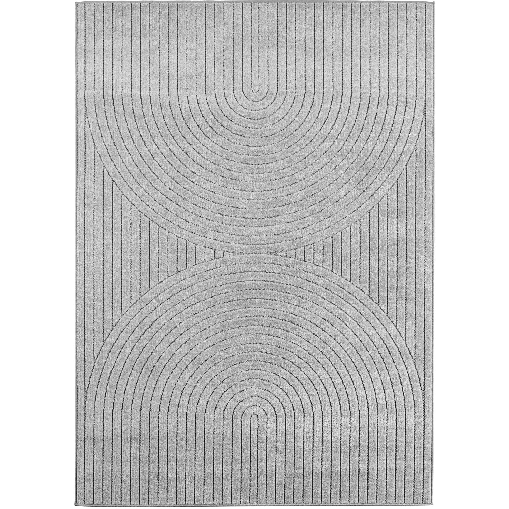 Carpettex Outdoor Teppich Wetterfest Wohnzimmer Balkon, 3D Effekt Waschbar Grau