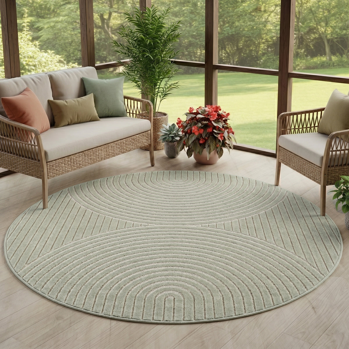 Carpettex Kurzflor Teppich 3D Hoch-Tief Skandi Boho Indoor Outdoor