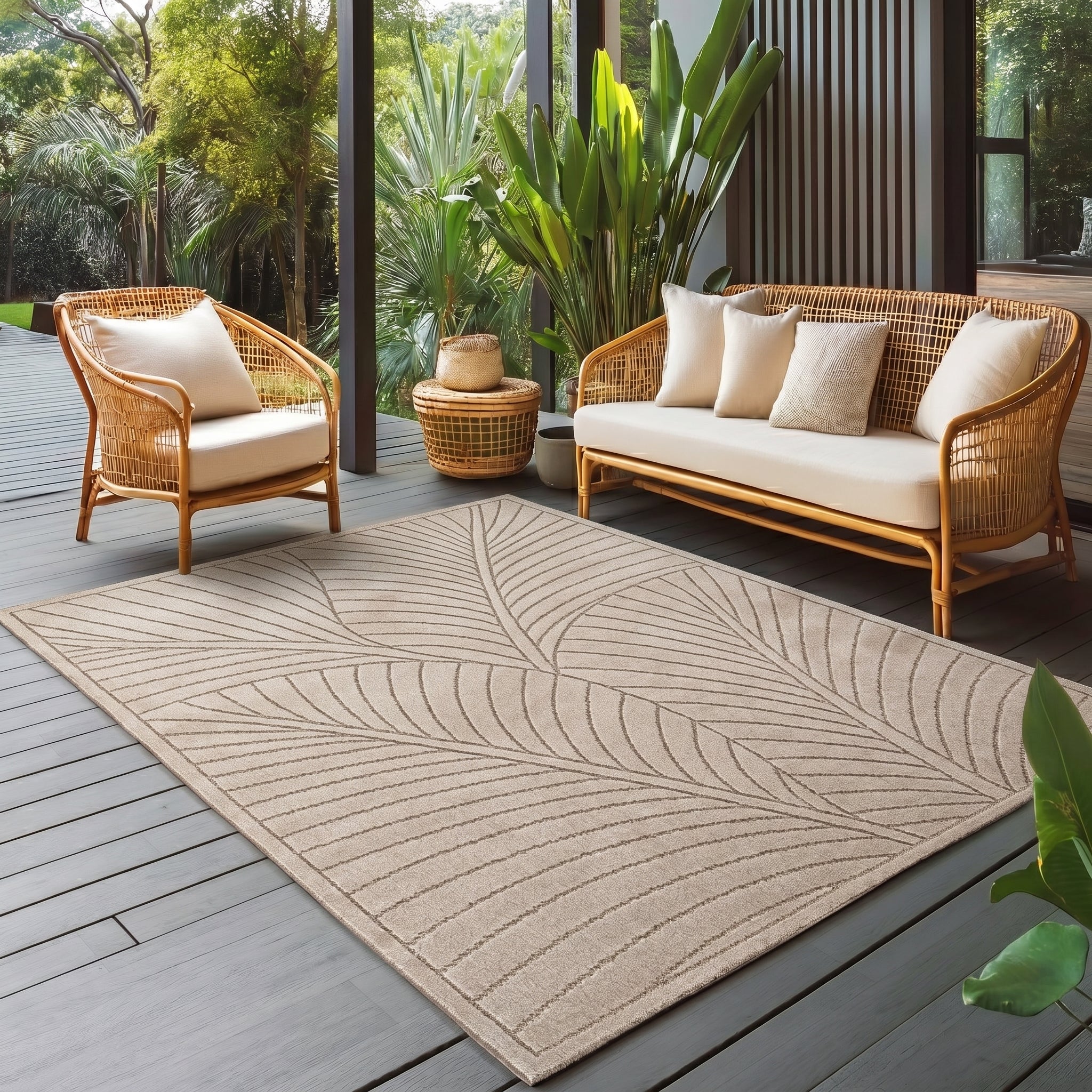 Carpettex Kurzflor Teppich 3D Hoch-Tief Skandi Boho Indoor Outdoor