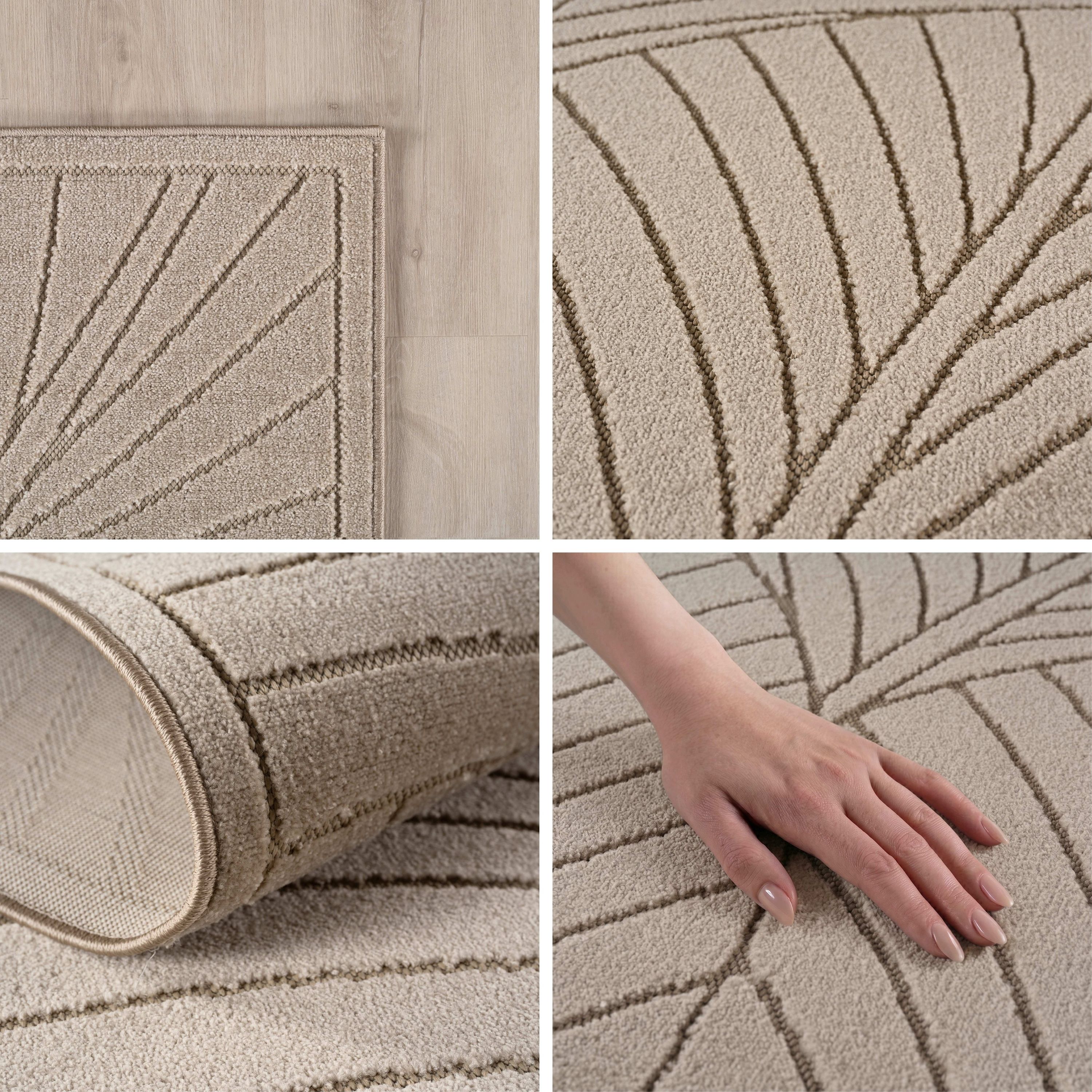 Carpettex Kurzflor Teppich 3D Hoch-Tief Skandi Boho Indoor Outdoor