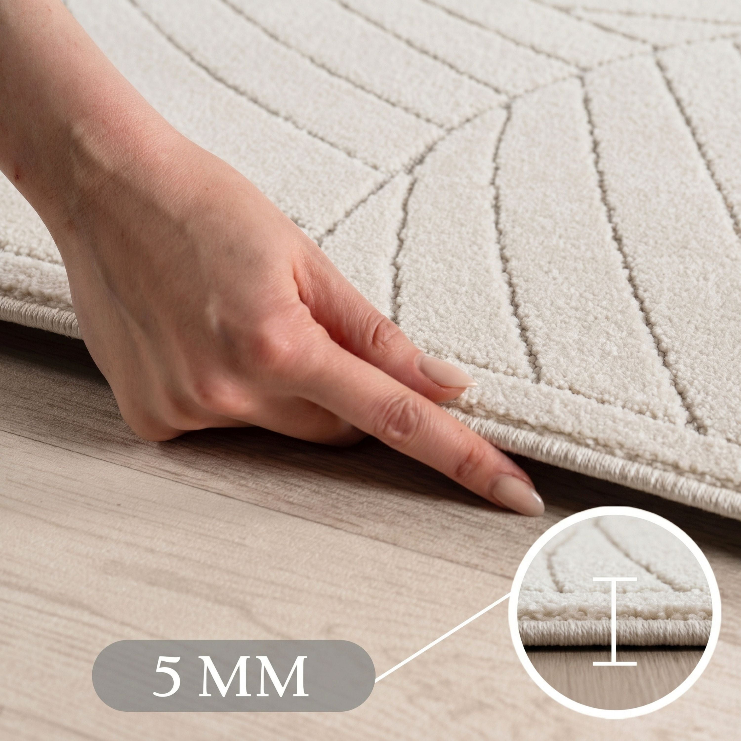 Carpettex Kurzflor Teppich 3D Hoch-Tief Skandi Boho Indoor Outdoor