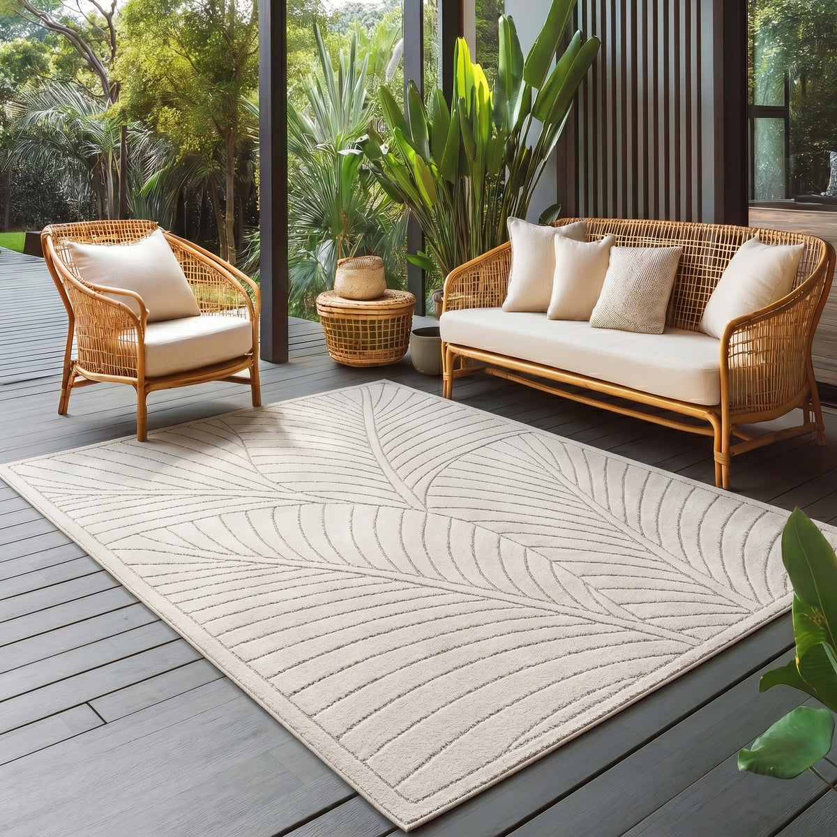 Carpettex Kurzflor Teppich 3D Hoch-Tief Skandi Boho Indoor Outdoor