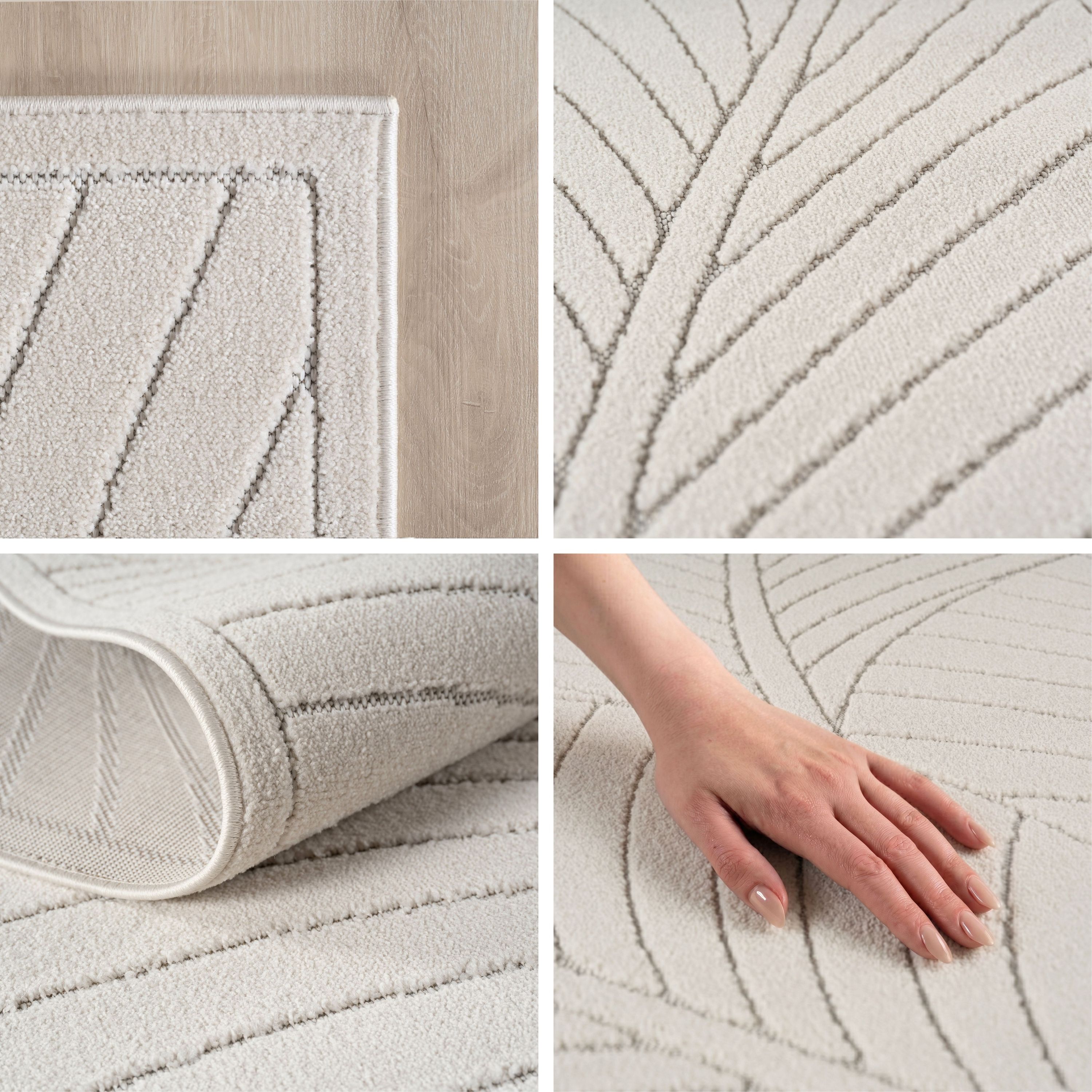 Carpettex Kurzflor Teppich 3D Hoch-Tief Skandi Boho Indoor Outdoor