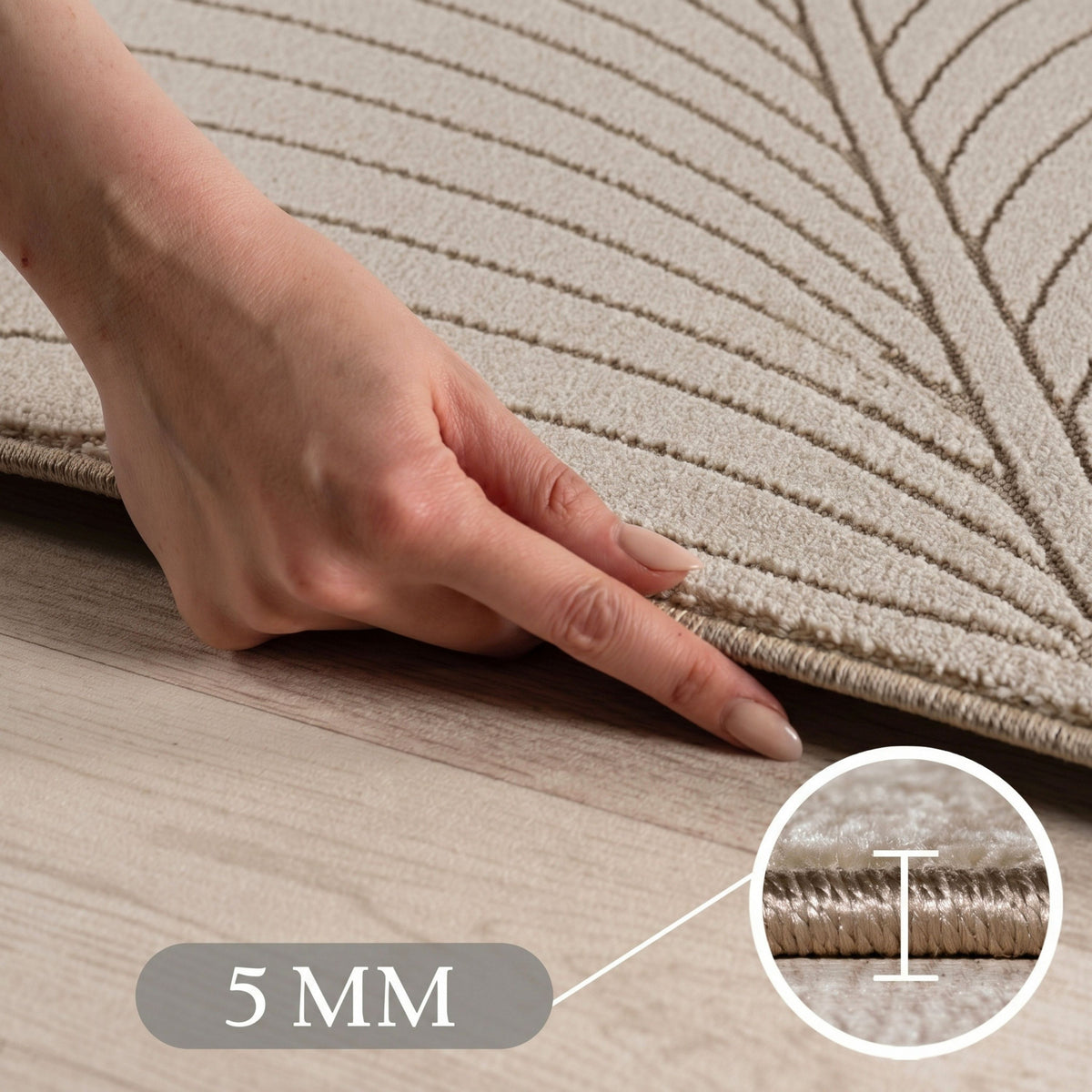 Carpettex Kurzflor Teppich 3D Hoch-Tief Skandi Boho Indoor Outdoor