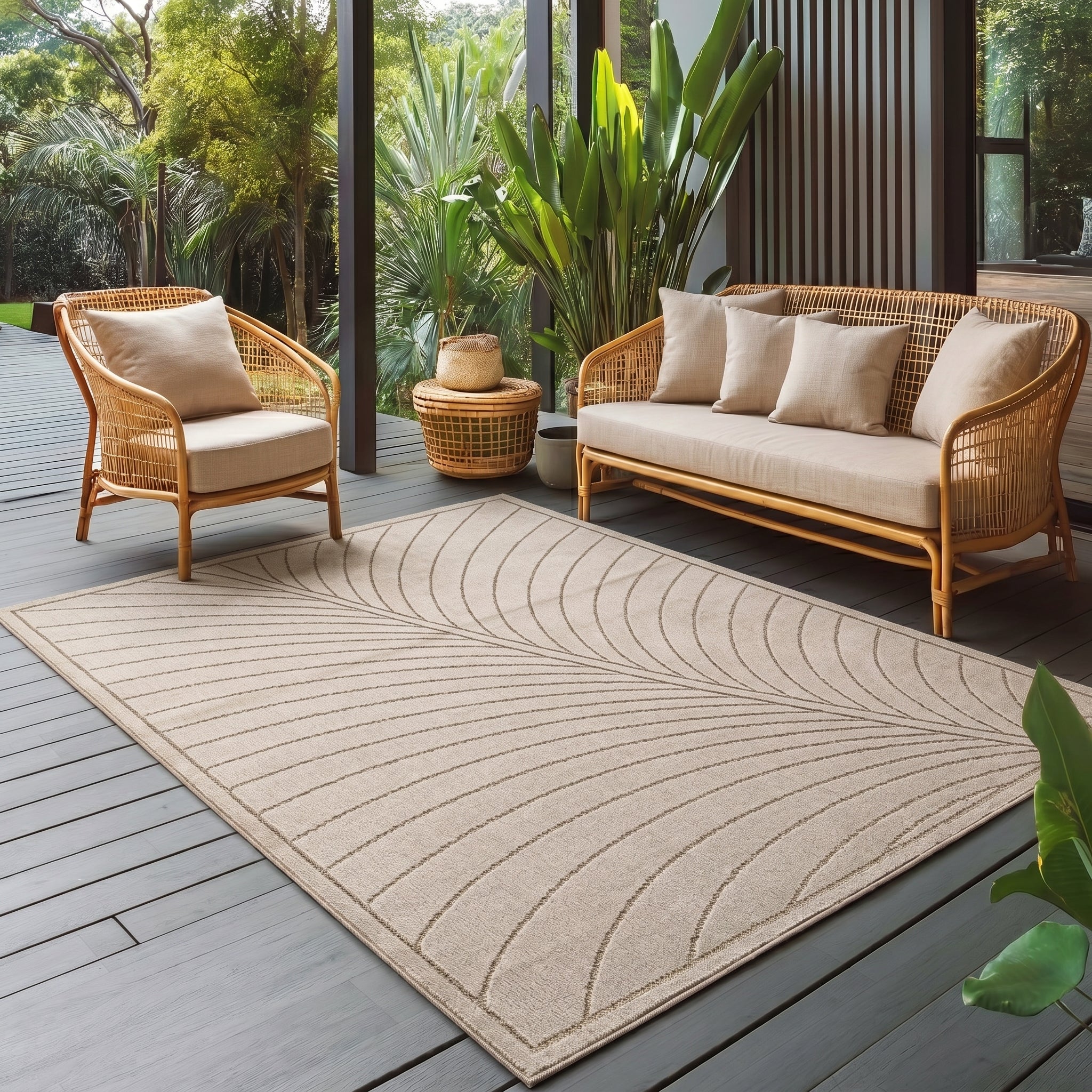 Carpettex Kurzflor Teppich 3D Hoch-Tief Skandi Boho Indoor Outdoor