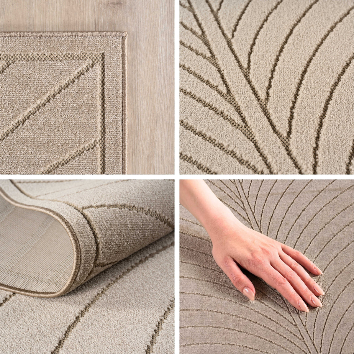 Carpettex Kurzflor Teppich 3D Hoch-Tief Skandi Boho Indoor Outdoor