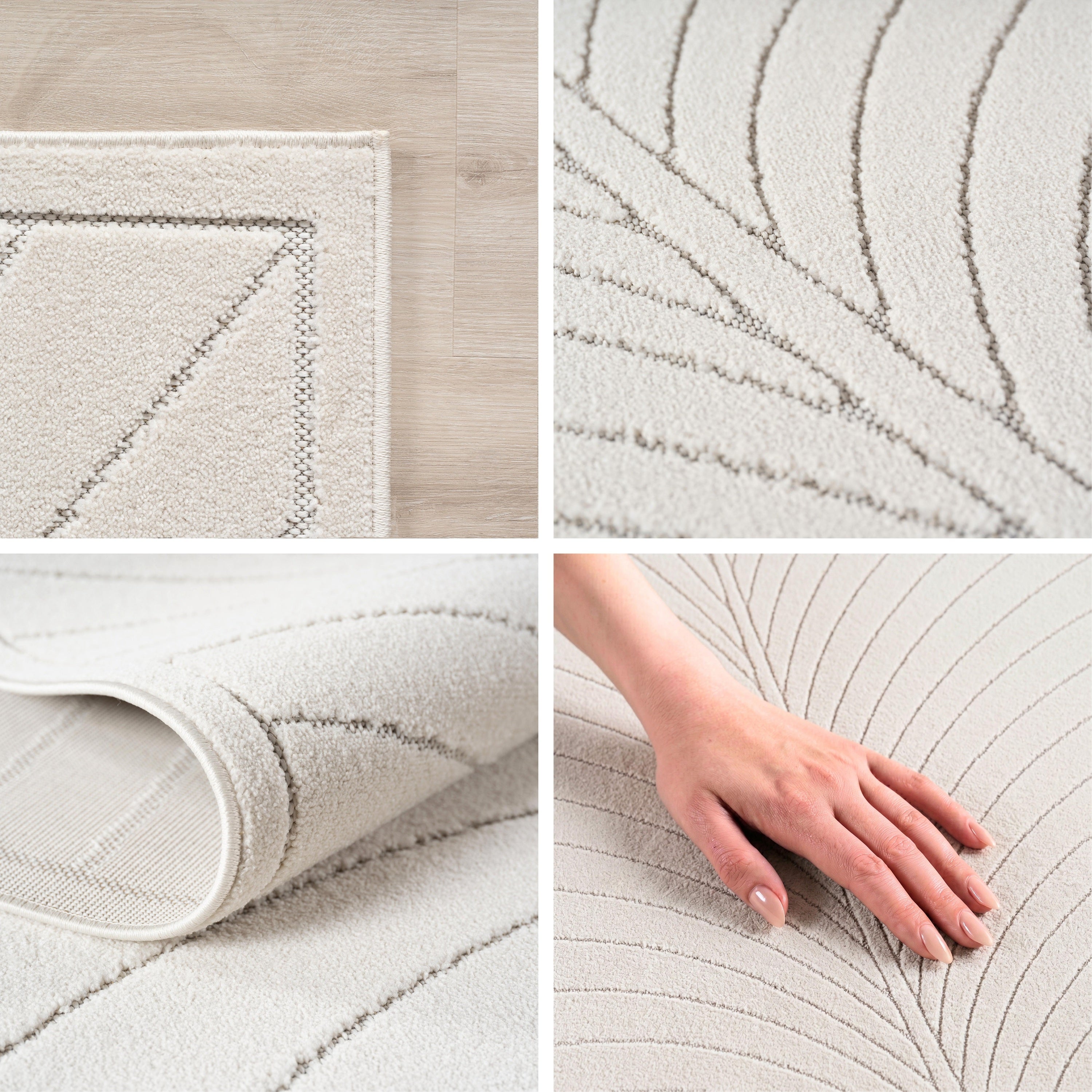 Carpettex Kurzflor Teppich 3D Hoch-Tief Skandi Boho Indoor Outdoor