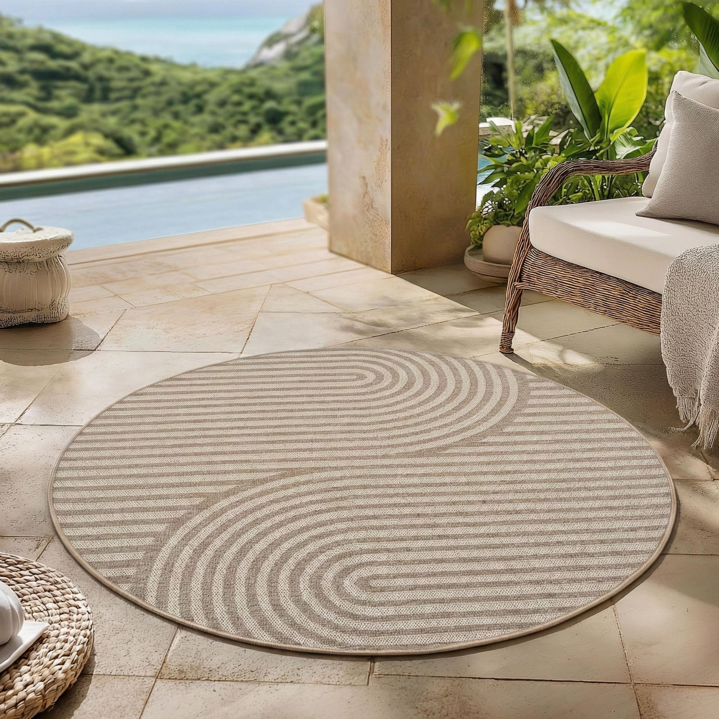 Tapis d'extérieur Carpettex, résistant aux intempéries, pour balcon, terrasse, jardin, style scandinave bohème