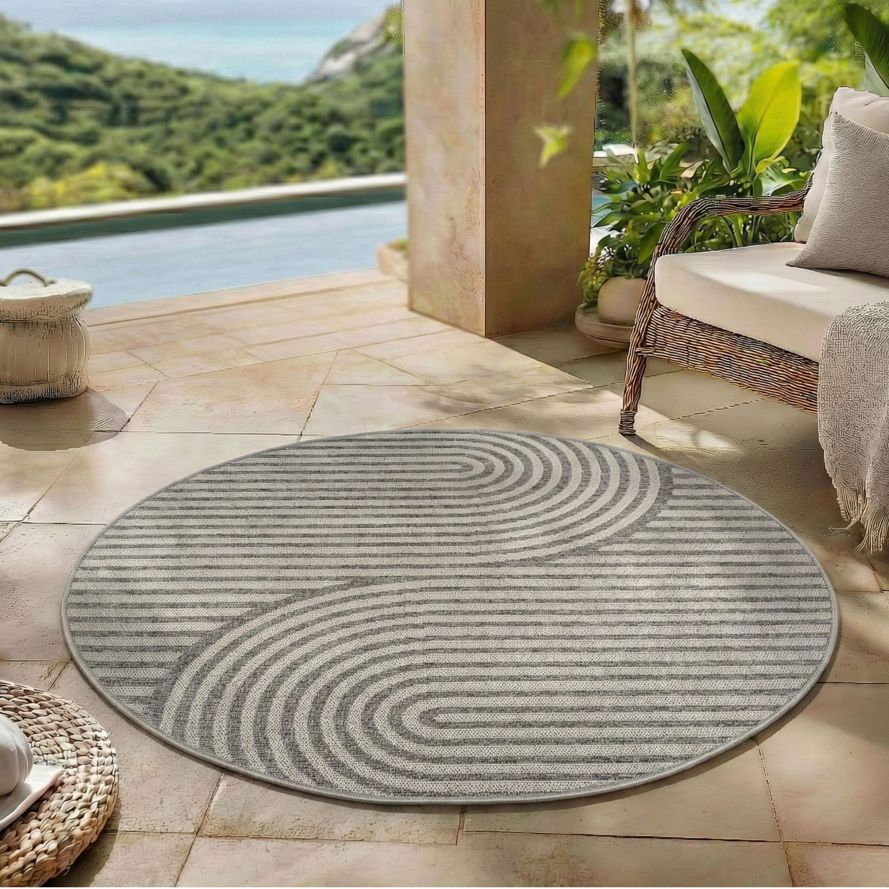 Tapis d'extérieur Carpettex, résistant aux intempéries, pour balcon, terrasse, jardin, style scandinave bohème