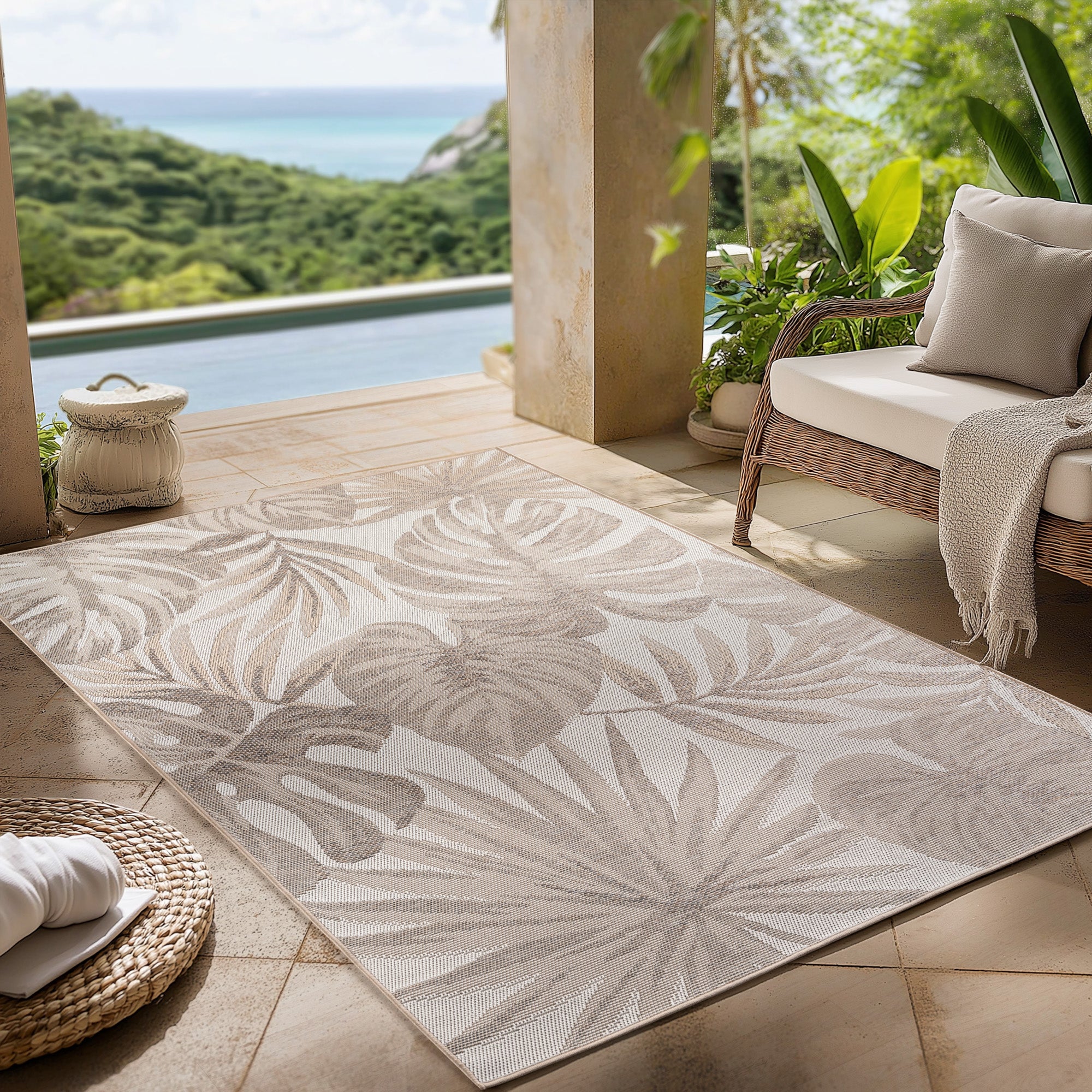 Carpettex Outdoor Teppich wetterfest Balkon, Terrasse, Garten Skandi Boho-Design