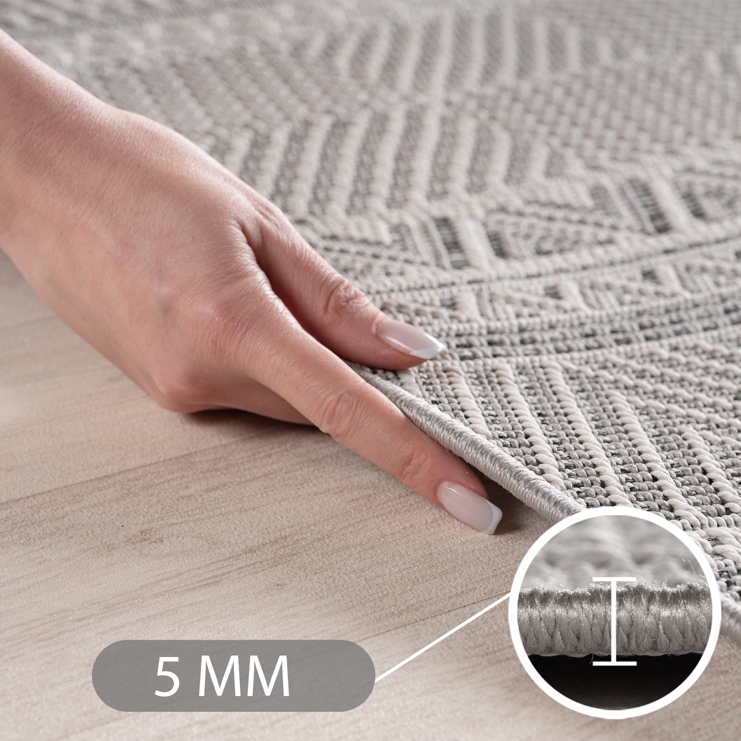 Carpettex Outdoor Teppich wetterfest Balkon, Terrasse, Garten Skandi Boho-Design