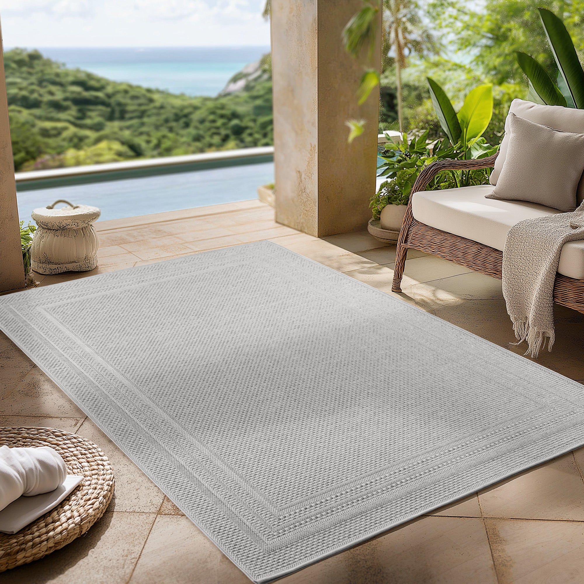 Carpettex Outdoor Teppich wetterfest Balkon, Terrasse, Garten Skandi Boho-Design