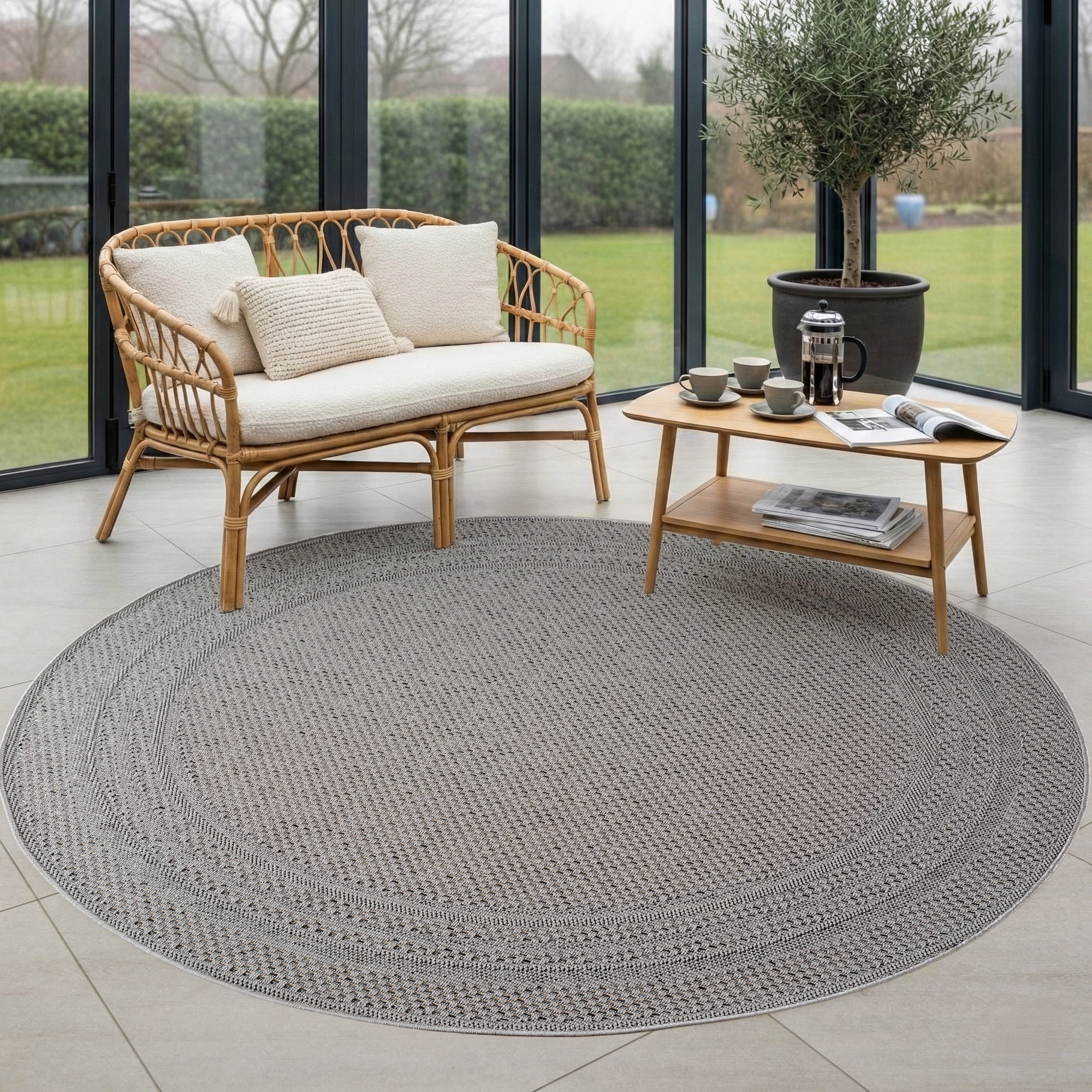 Carpettex Outdoor Carpet, weatherproof, for balcony, terrace, garden, Scandinavian Boho design