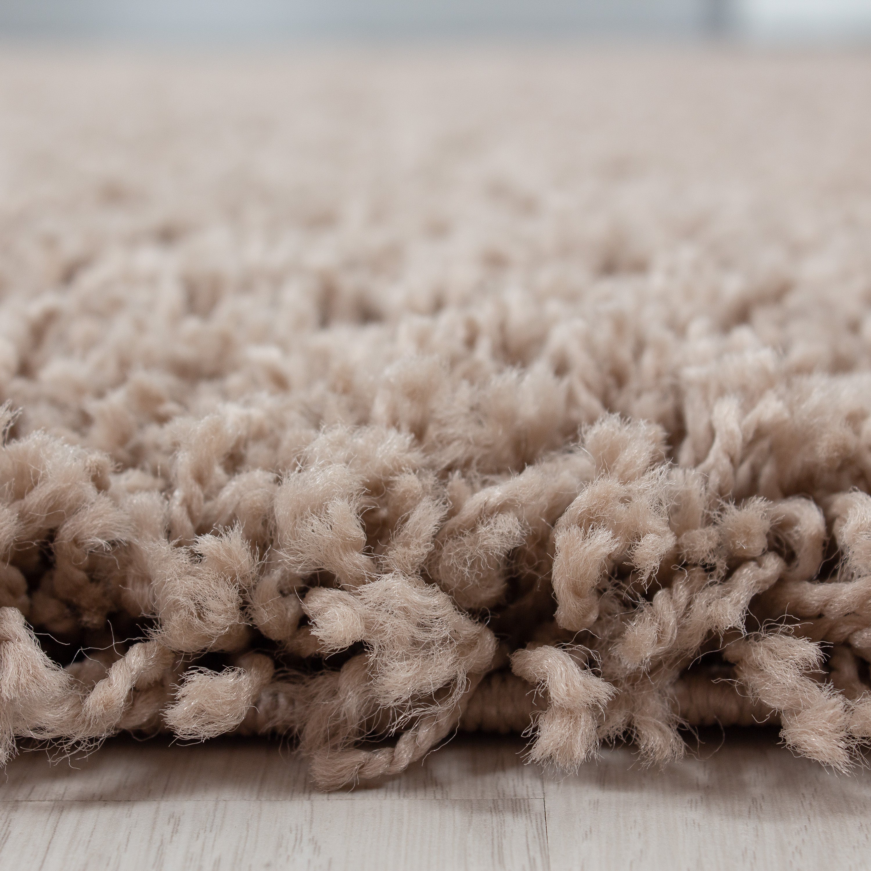 Bettumrandung Shaggy Teppich Läuferset Uni 3 teilig Hochflor Einfarbig Beige