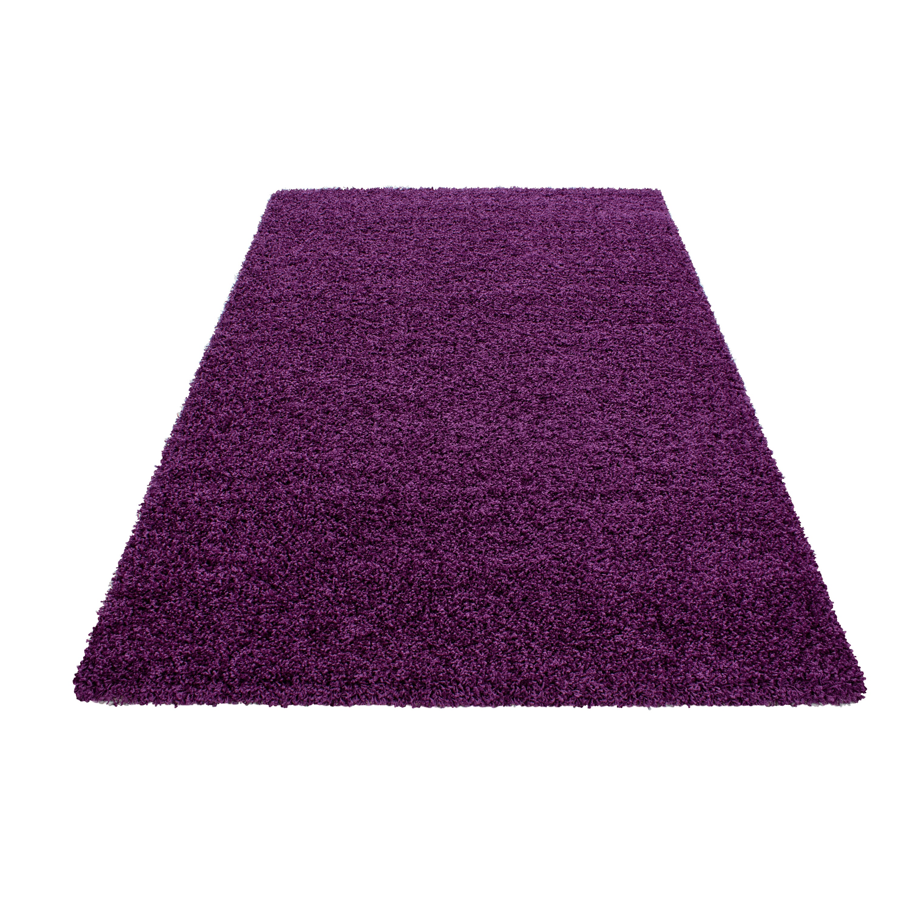 Deep pile rug for living room, long pile shaggy rug, plain design, fluffy