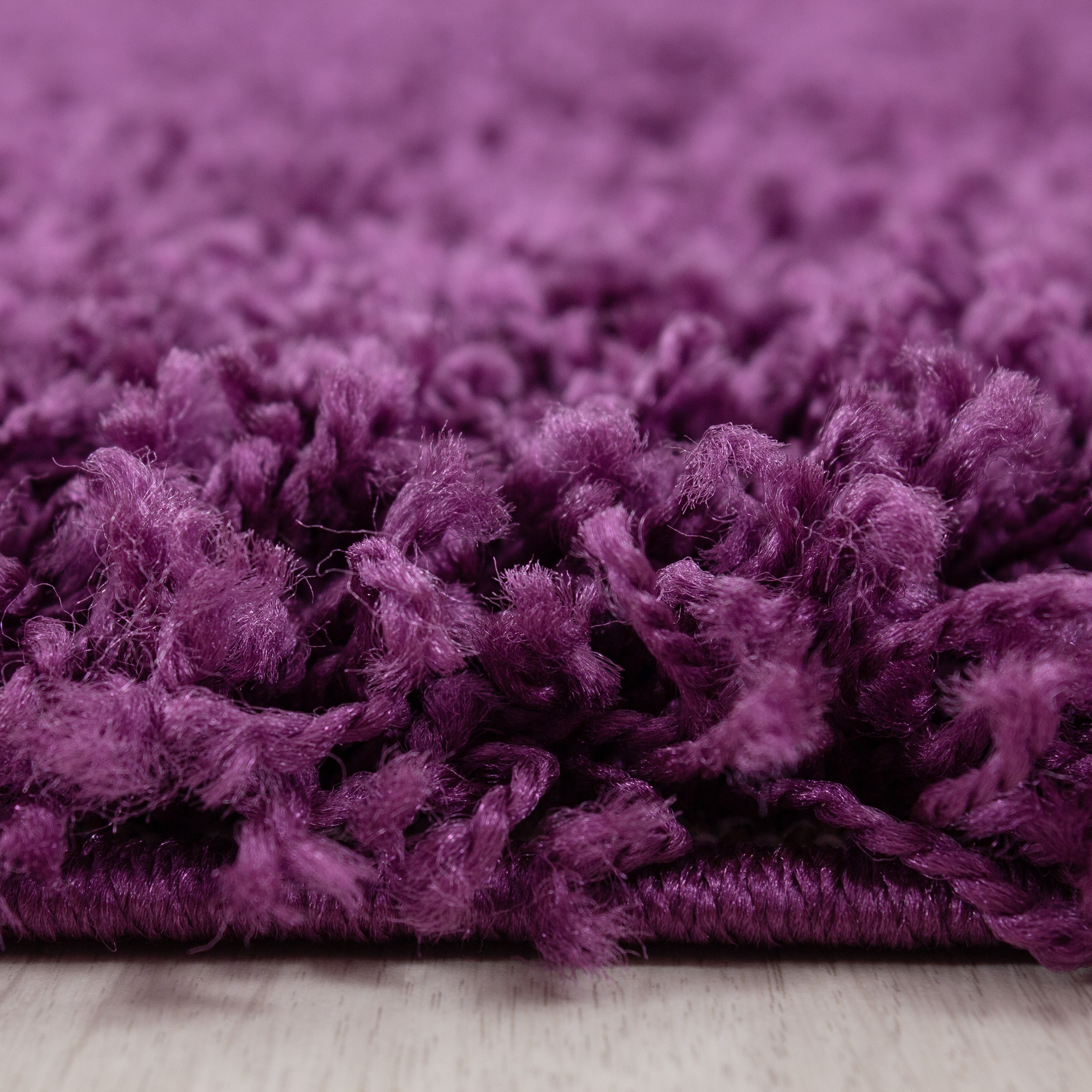 Deep pile rug for living room, long pile shaggy rug, plain design, fluffy