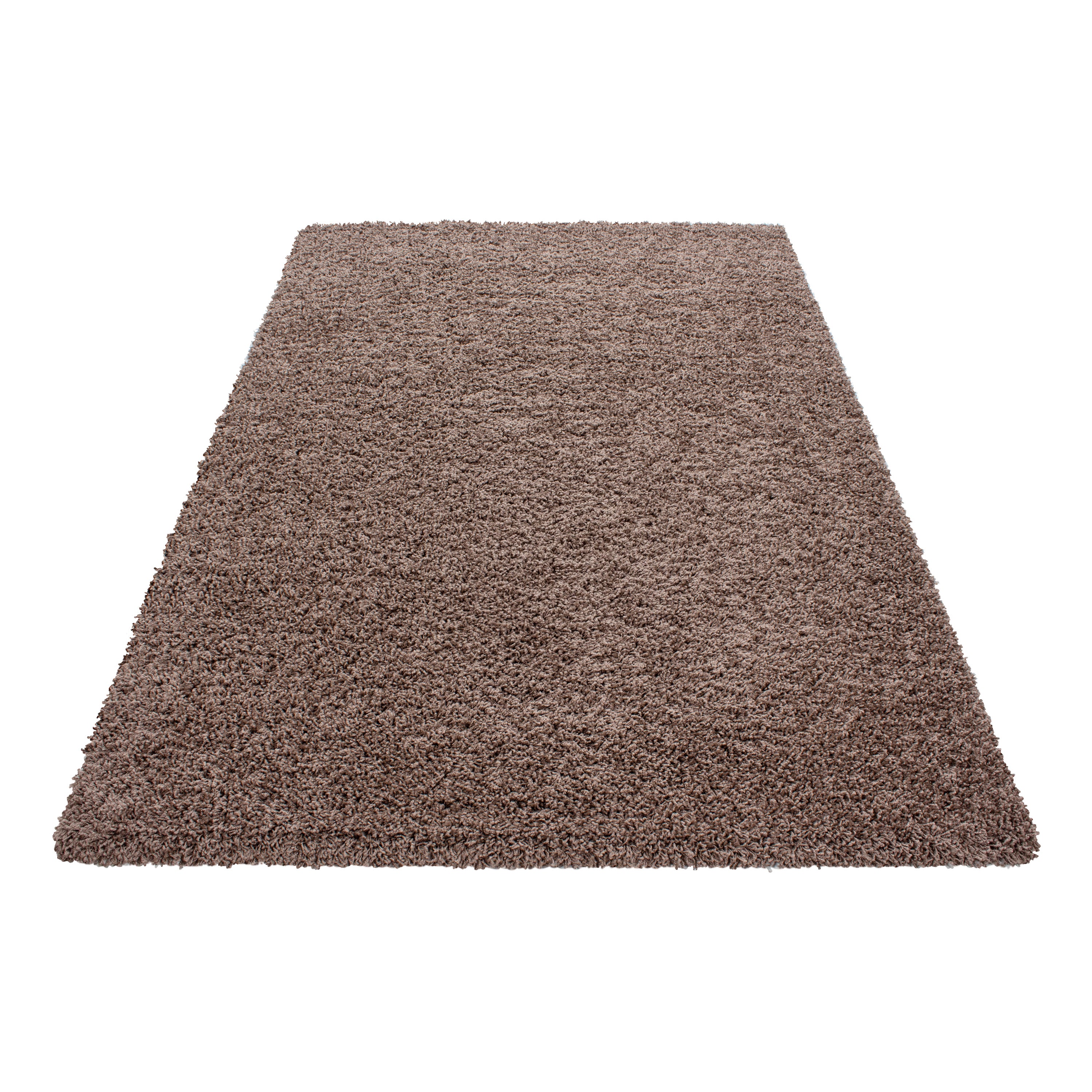 Deep pile rug for living room, long pile shaggy rug, plain design, fluffy