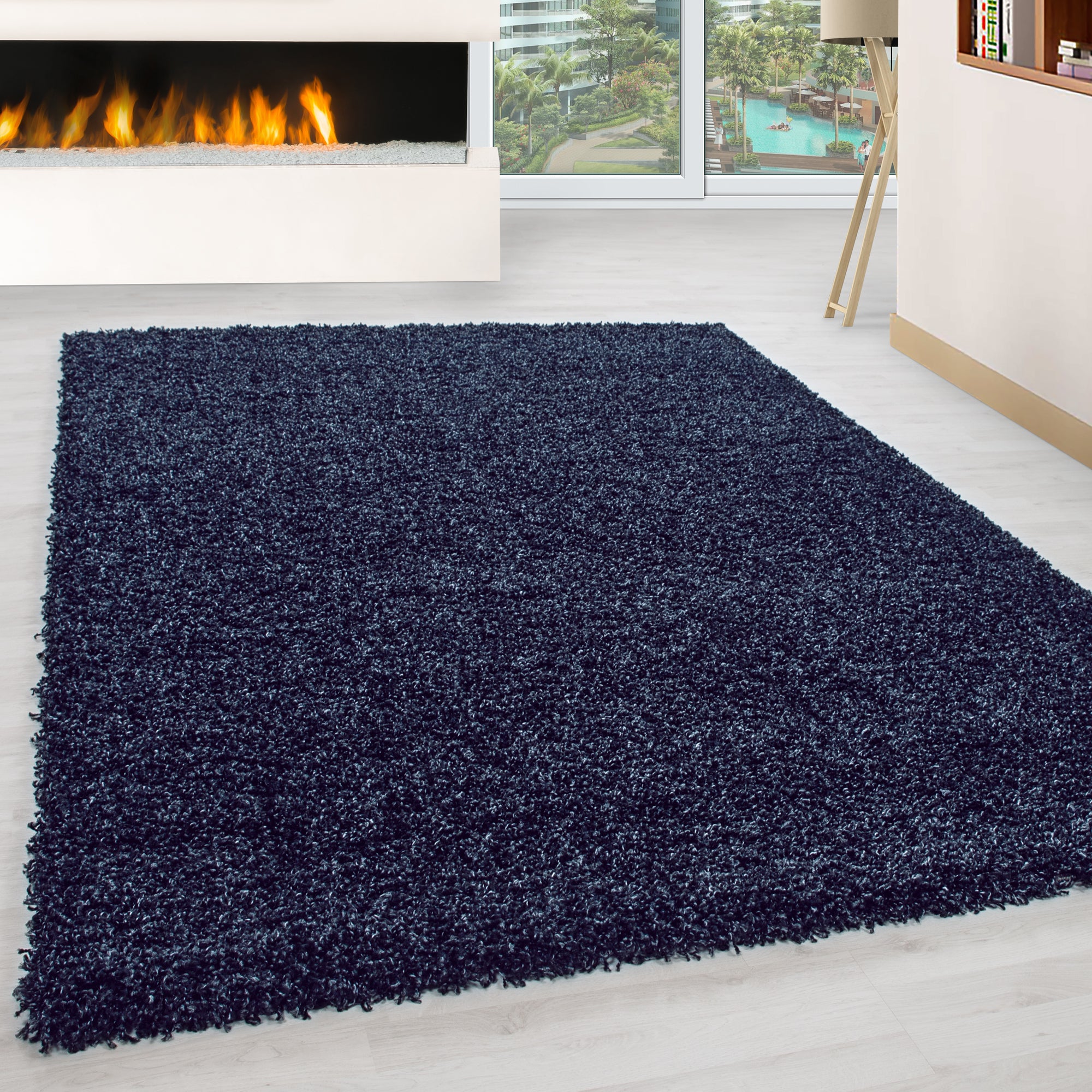 Hochflor Teppich Wohnzimmer Langflor Shaggy Teppich Einfarbig Design Flauschig