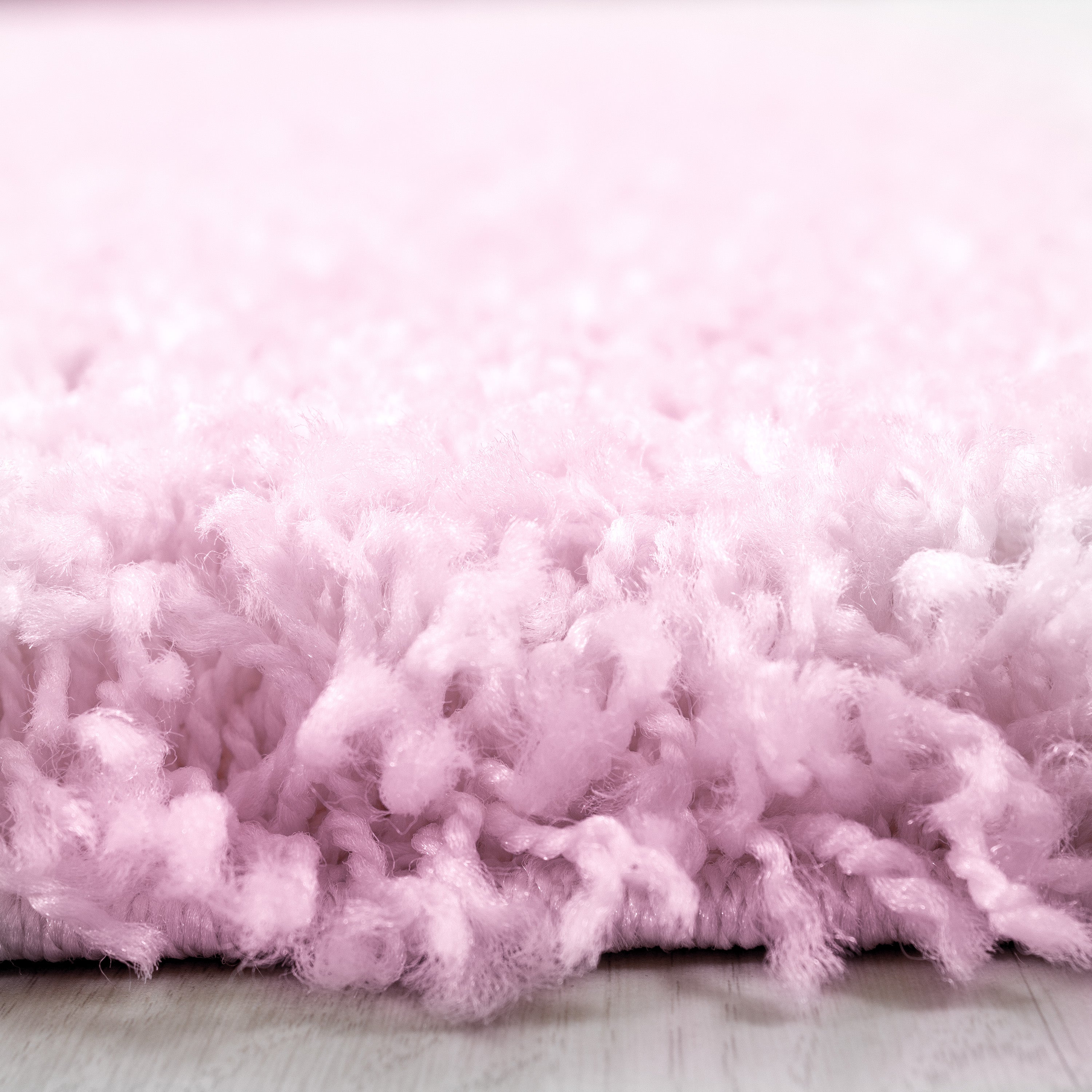 Bordure de lit tapis shaggy ensemble de chemin de table uni 3 pièces à poils longs uni rose