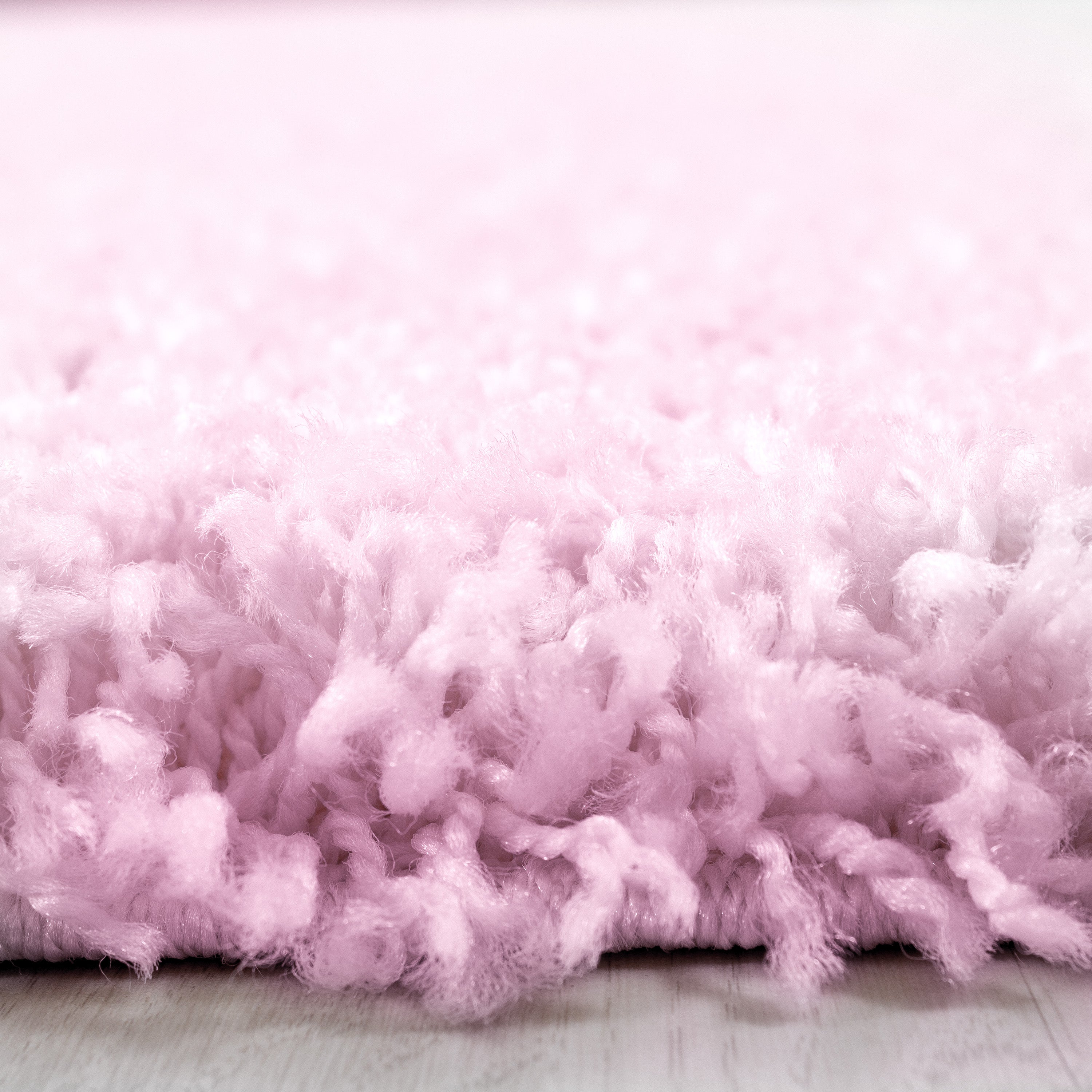 Bettumrandung Shaggy Teppich Läuferset Uni 3 teilig Hochflor Einfarbig Pink