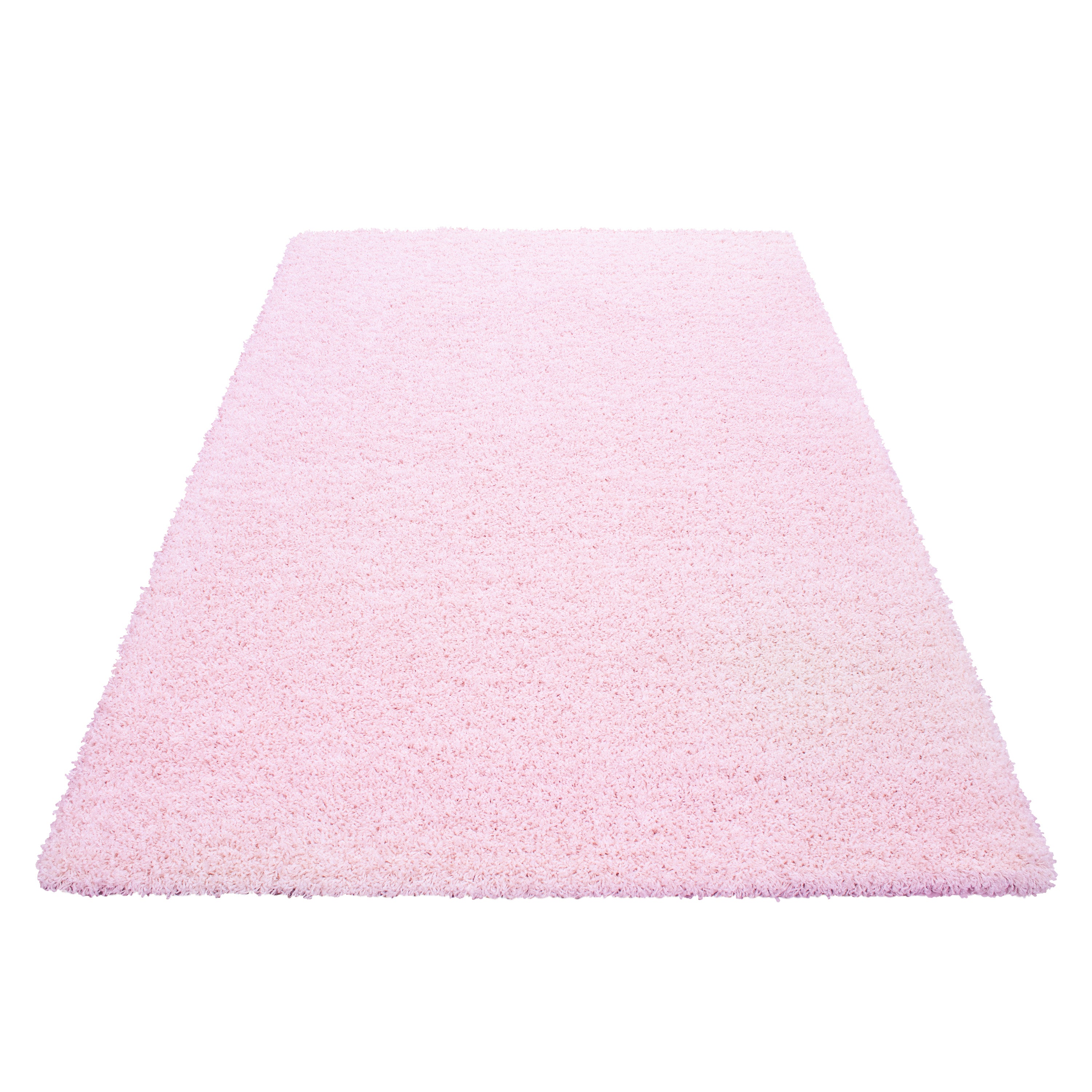 Deep pile rug for living room, long pile shaggy rug, plain design, fluffy