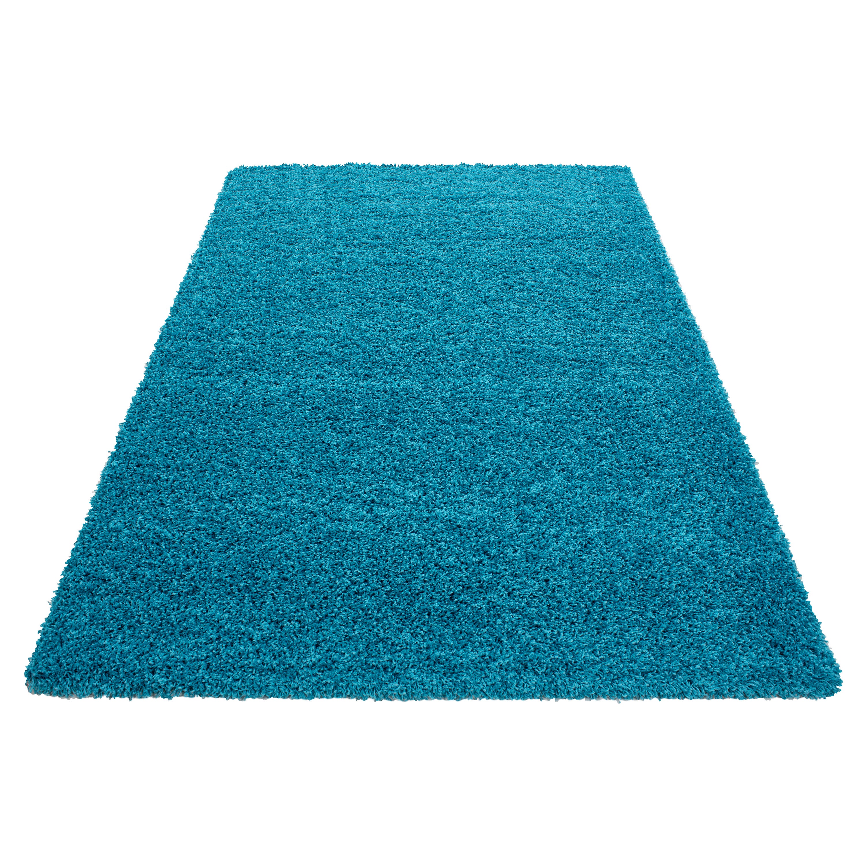 Deep pile rug for living room, long pile shaggy rug, plain design, fluffy