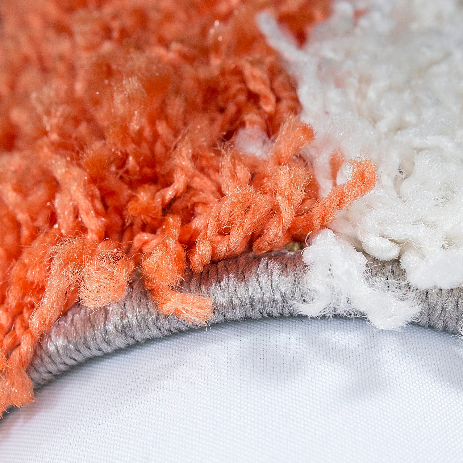 Bettumrandung Hochflor Teppich Läuferset 3 teilig Karo muster Grau Terra Creme