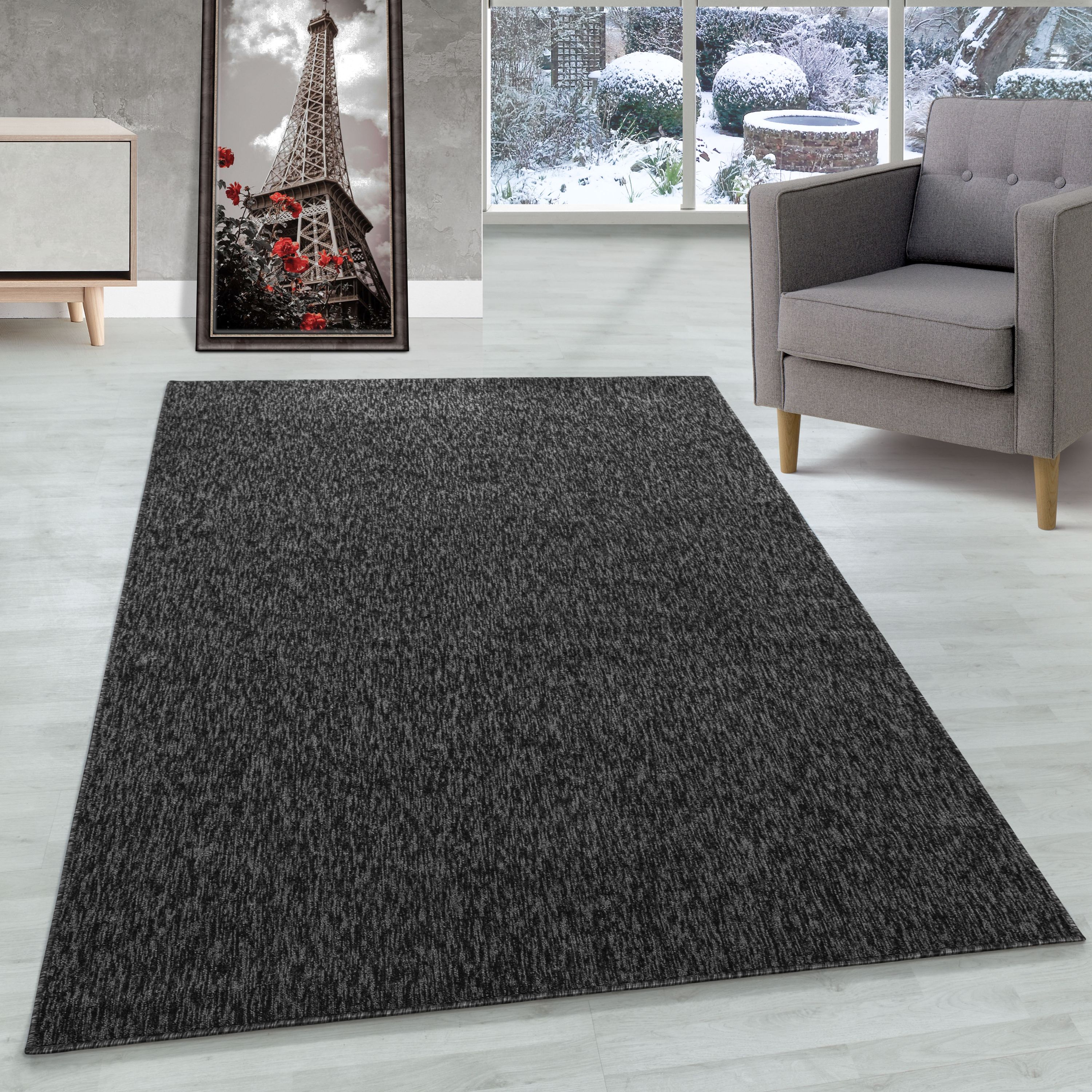 Modern Kurzflor Teppich Flachgewebe Schlingenteppich meliert Teppich Wohnzimmer