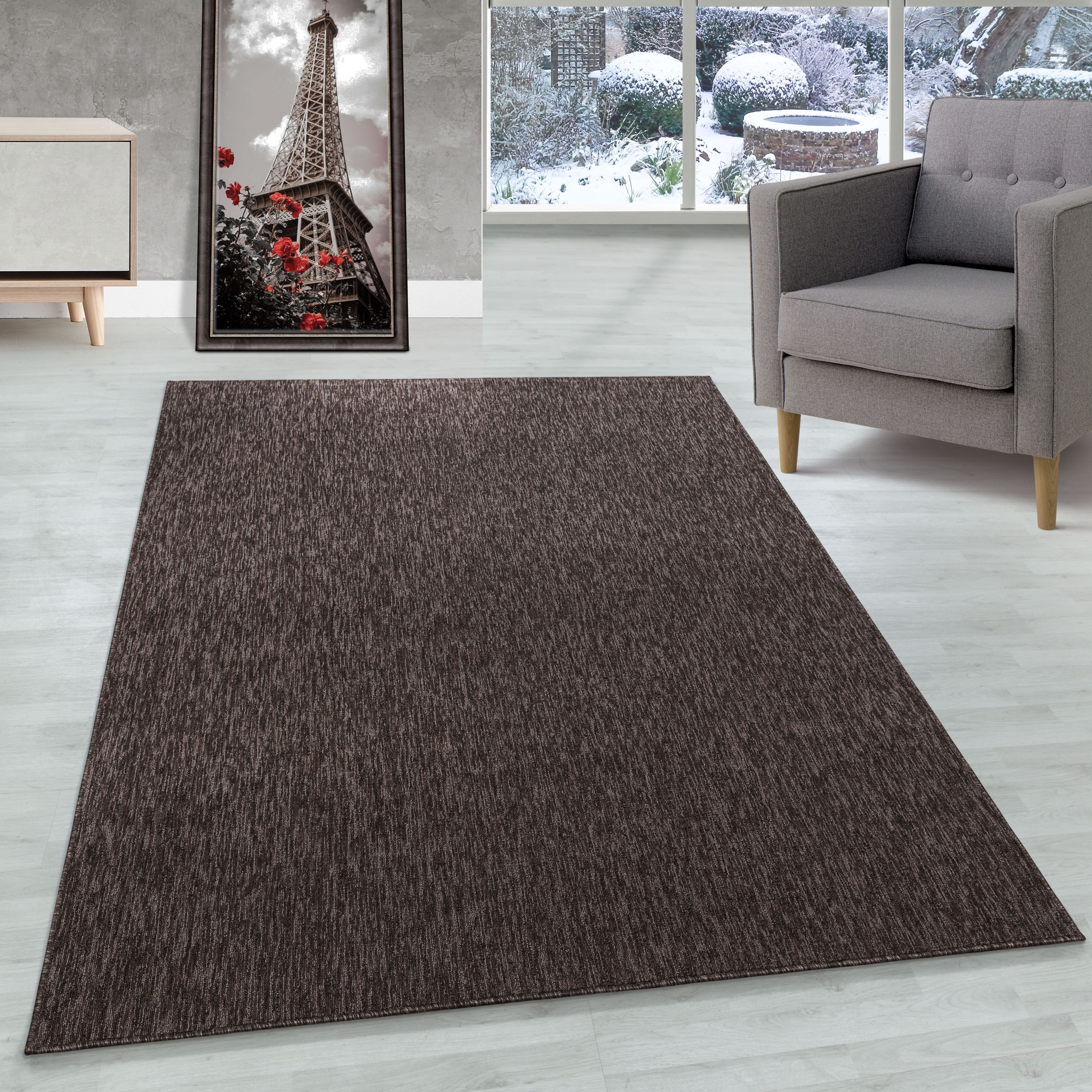 Modern Short Pile Carpet Flat Weave Loop Mottled Living