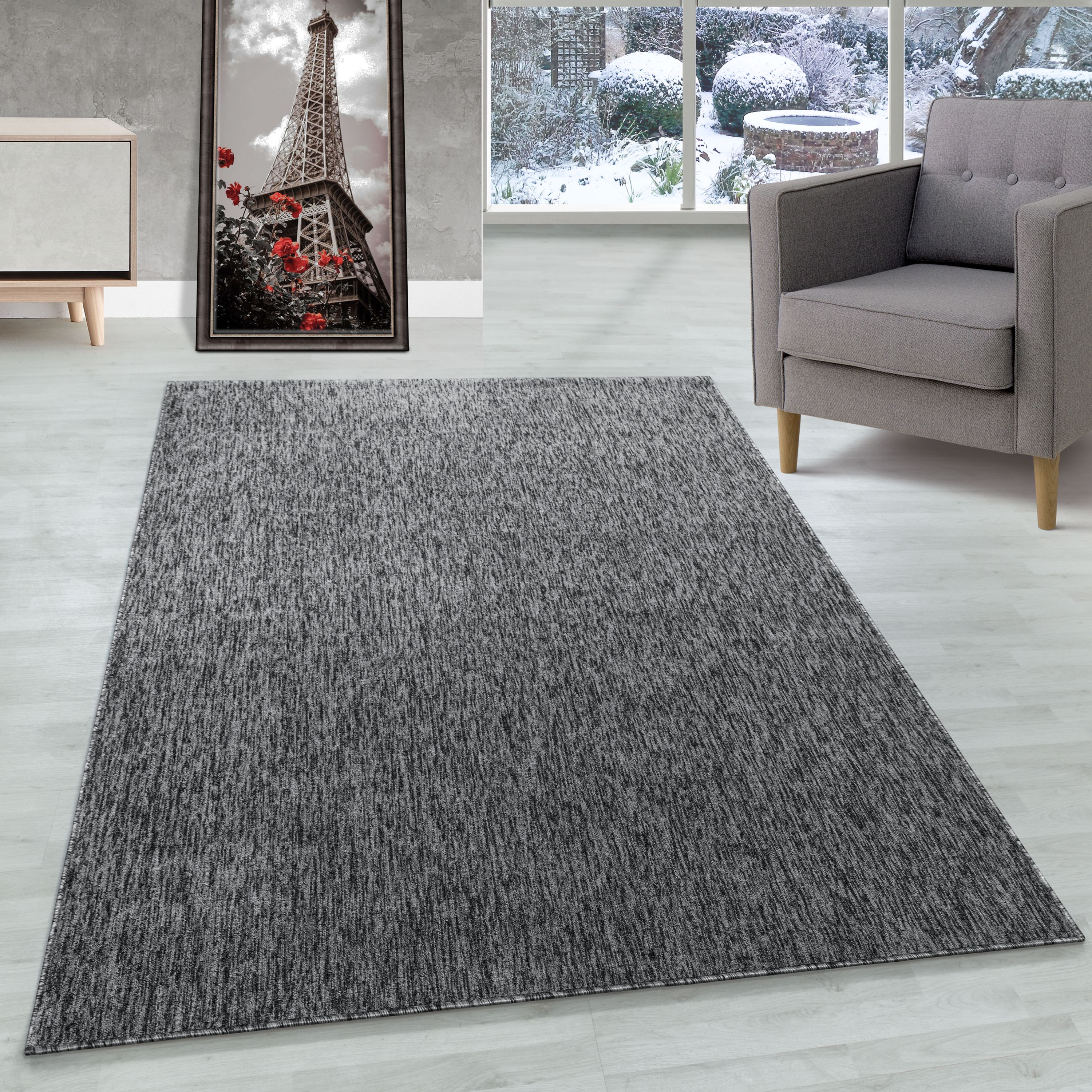 Modern Kurzflor Teppich Flachgewebe Schlingenteppich meliert Teppich Wohnzimmer