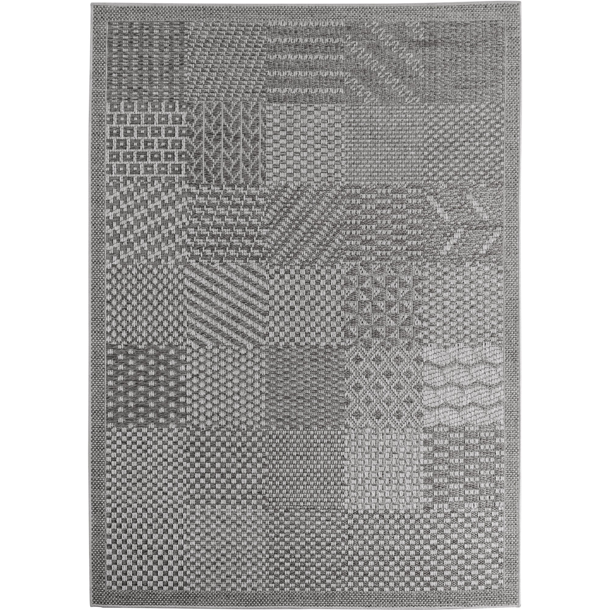 Carpettex Outdoor Teppich Wetterfest Küche Balkon & Wohnzimmer Boho Stil Grau-2