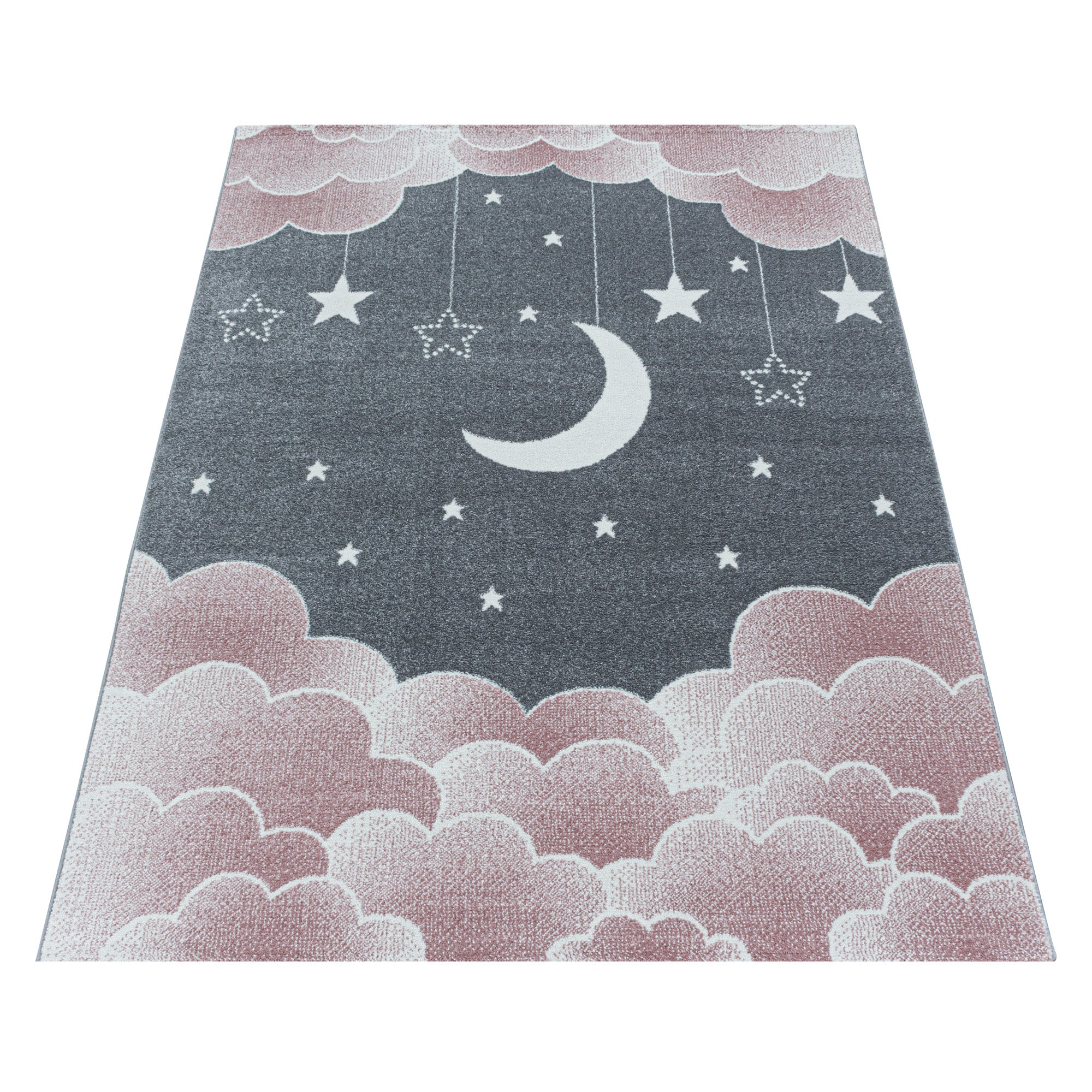 Children's carpet moon and stars design soft easy care carpet children's room