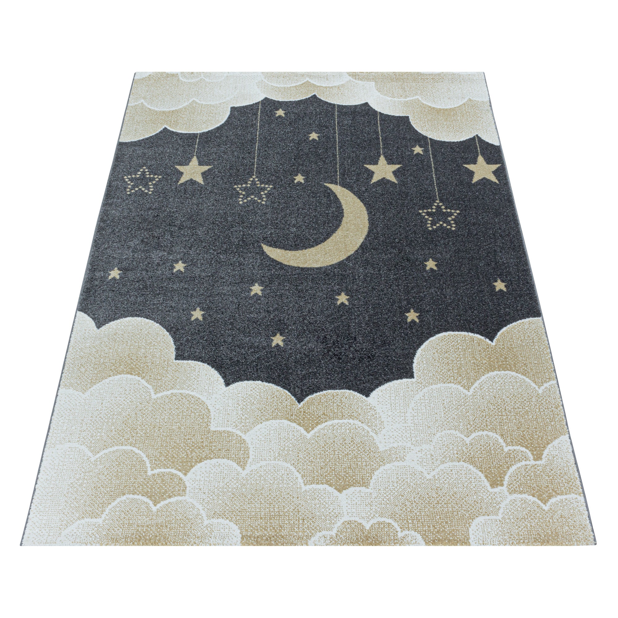 Children's carpet moon and stars design soft easy care carpet children's room