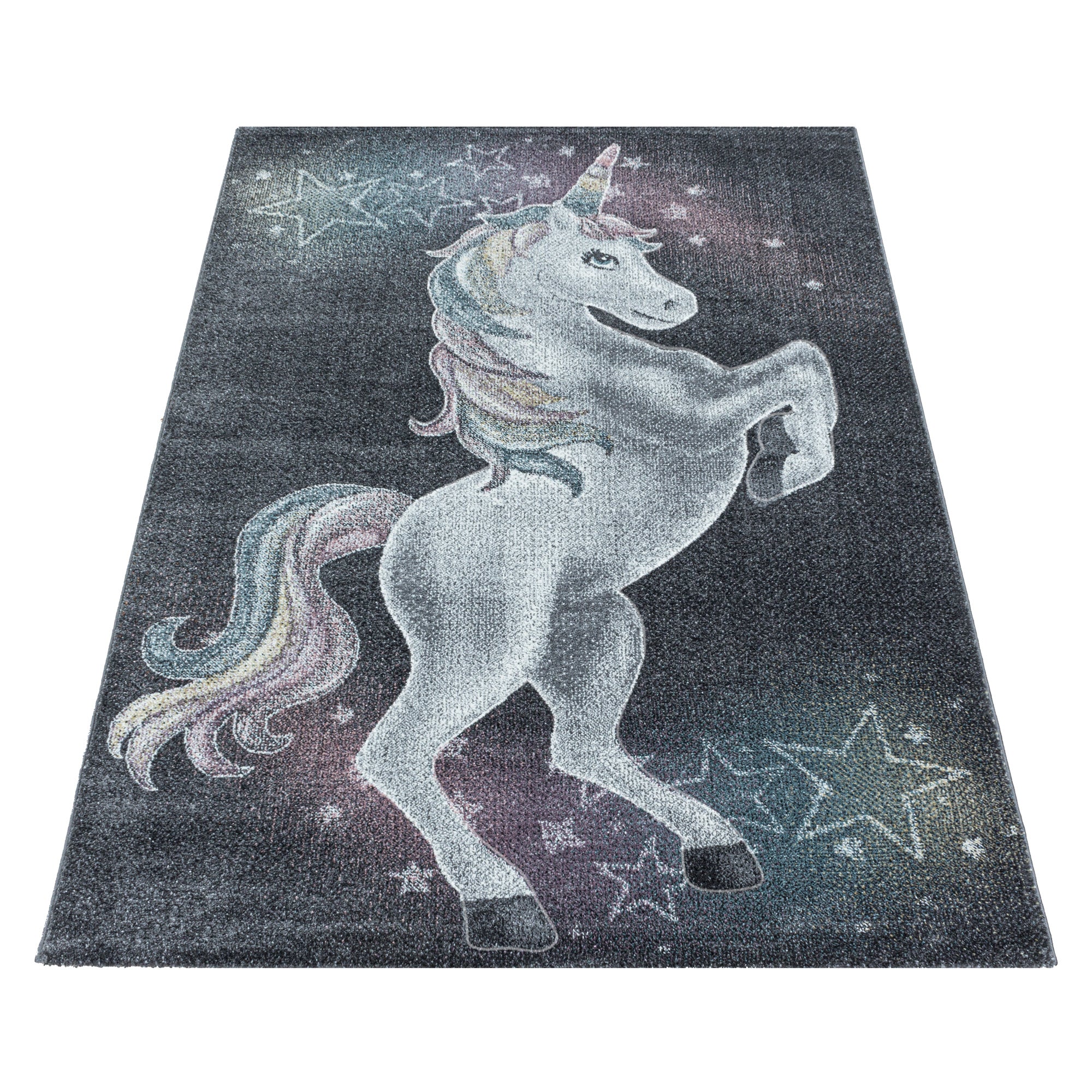 Children's Rug Unicorn Design Modern Soft Easy Care Rug Children's Room