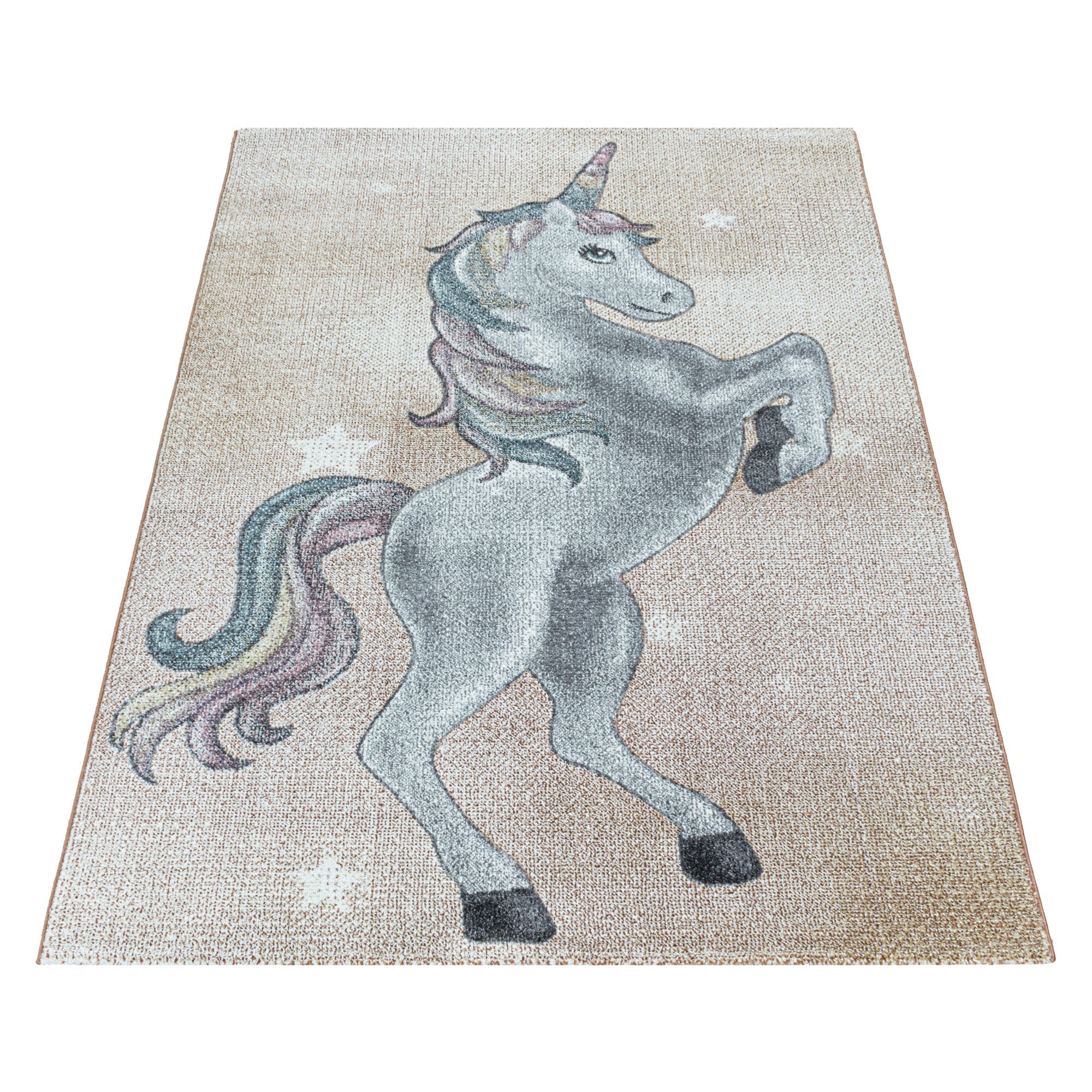 Children's Rug Unicorn Design Modern Soft Easy Care Rug Children's Room