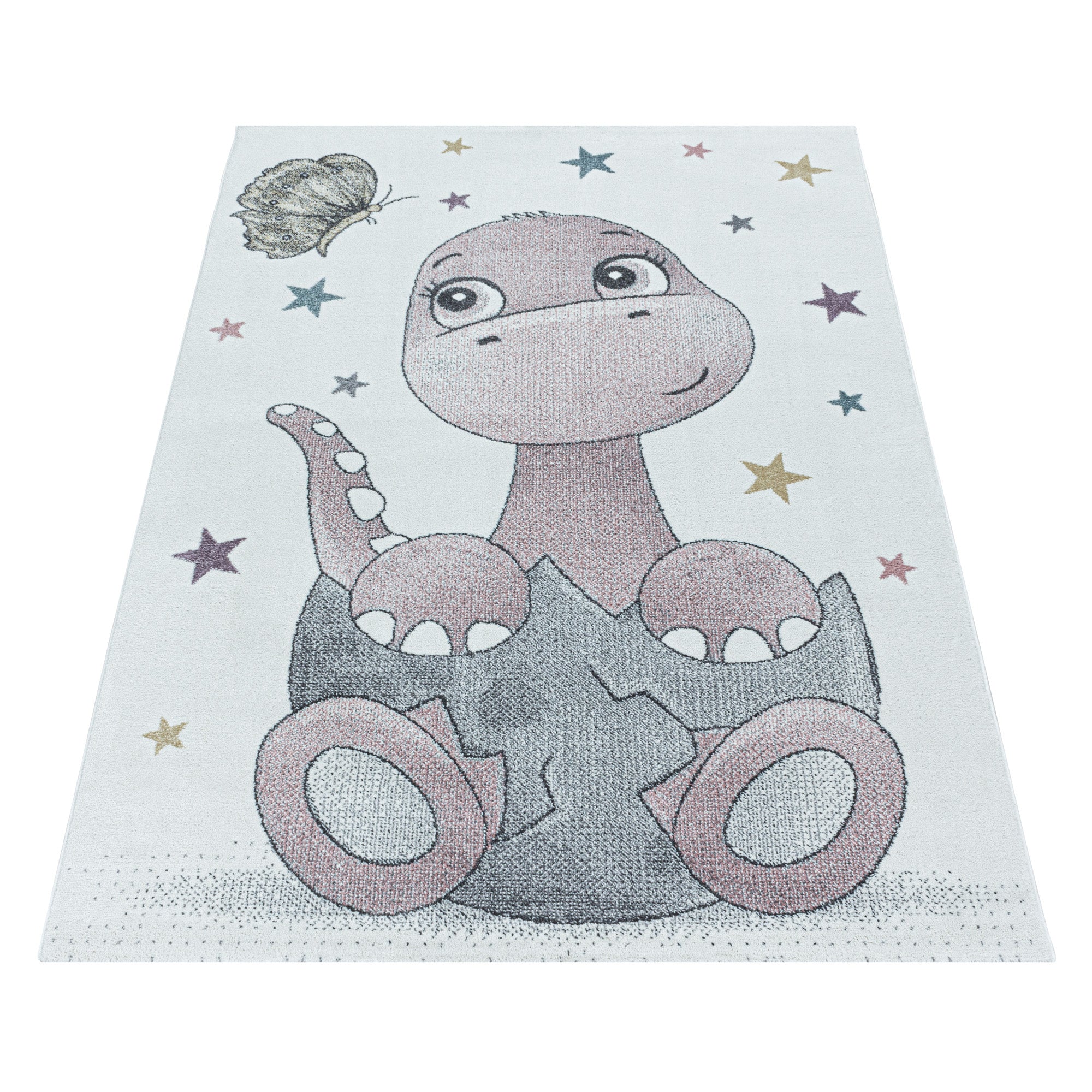 Children's Rug Cute Dinosaur Design Modern Easy Care Rug Children's Room