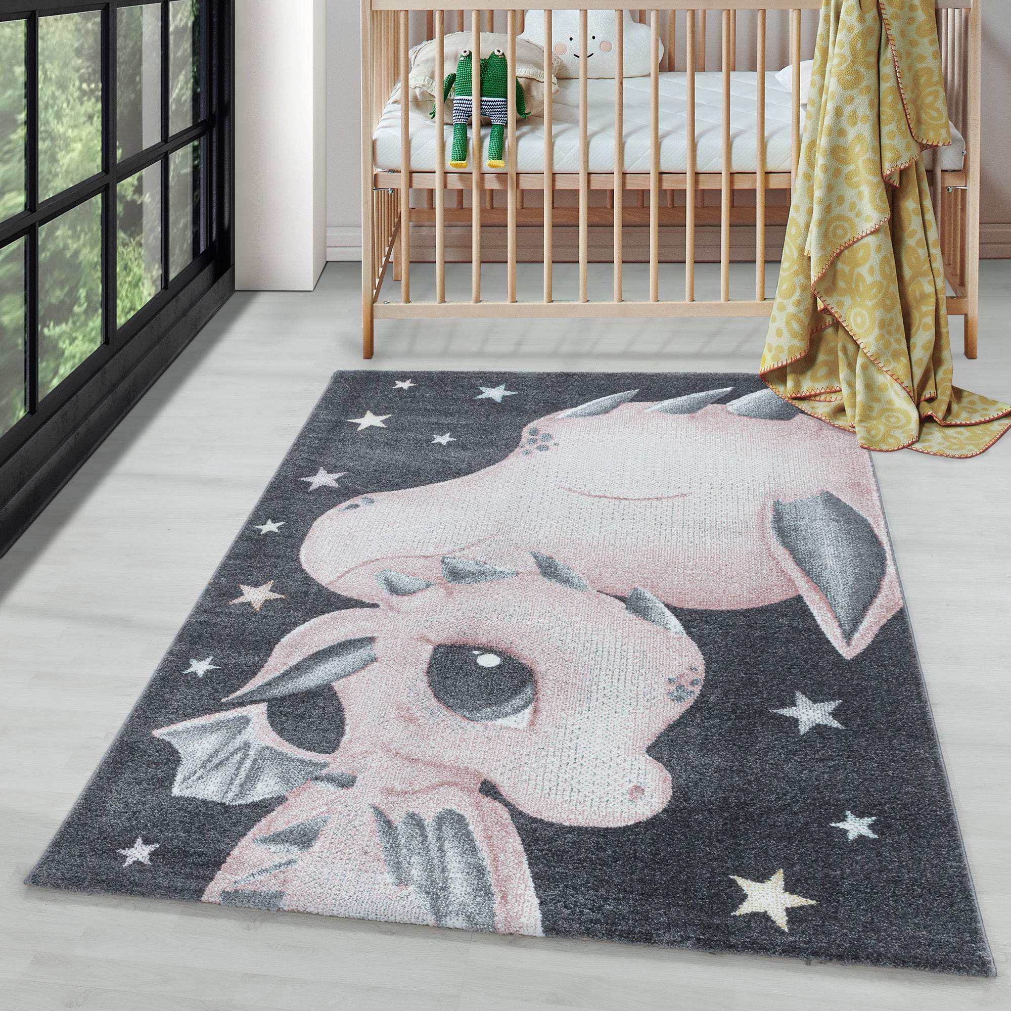 Children's Rug Dragon Design Modern Soft Easy Care Rug Children's Room