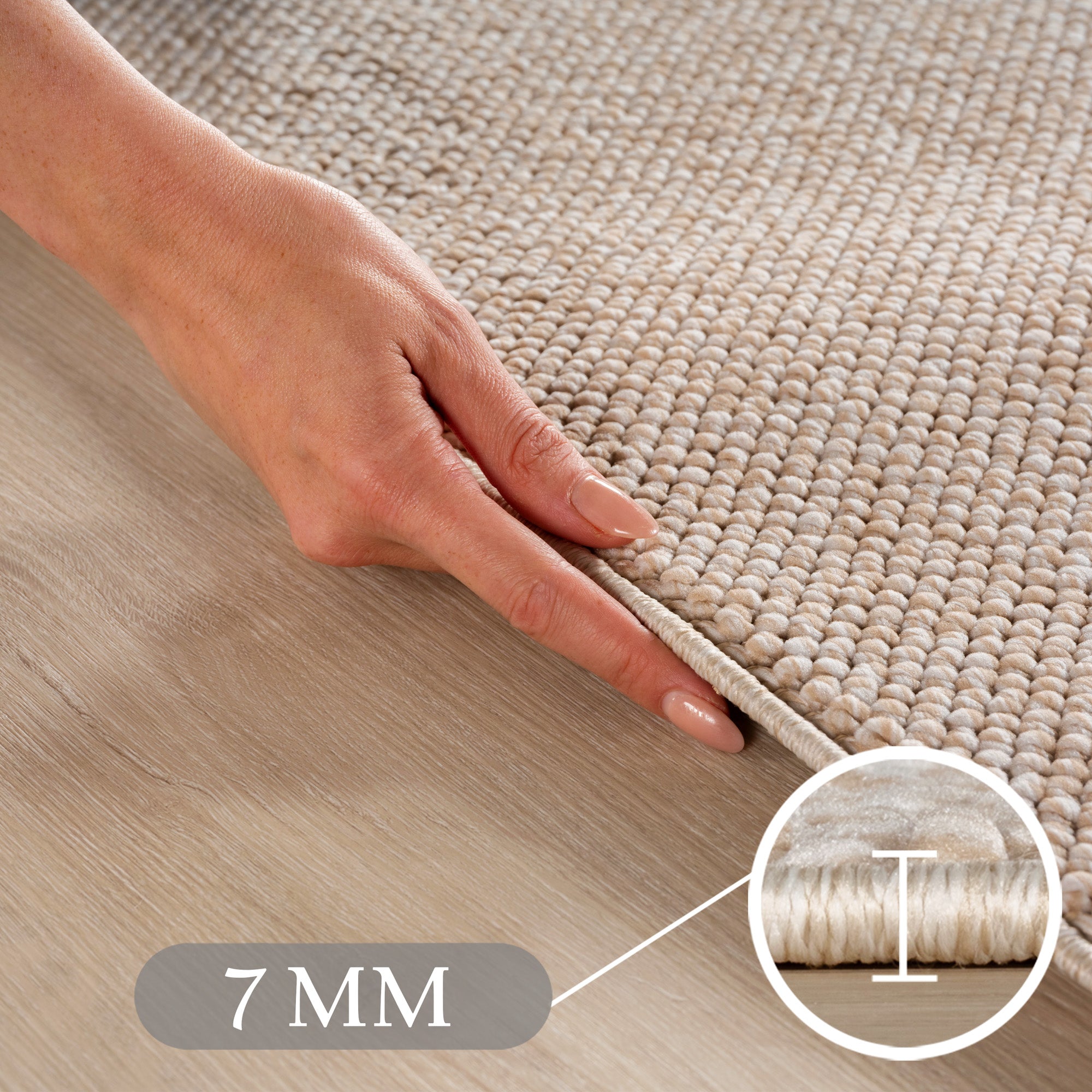 Carpettex Teppich Einfarbig Bouclé Skandi Stil Modern Pflegeleicht Wohnzimmer