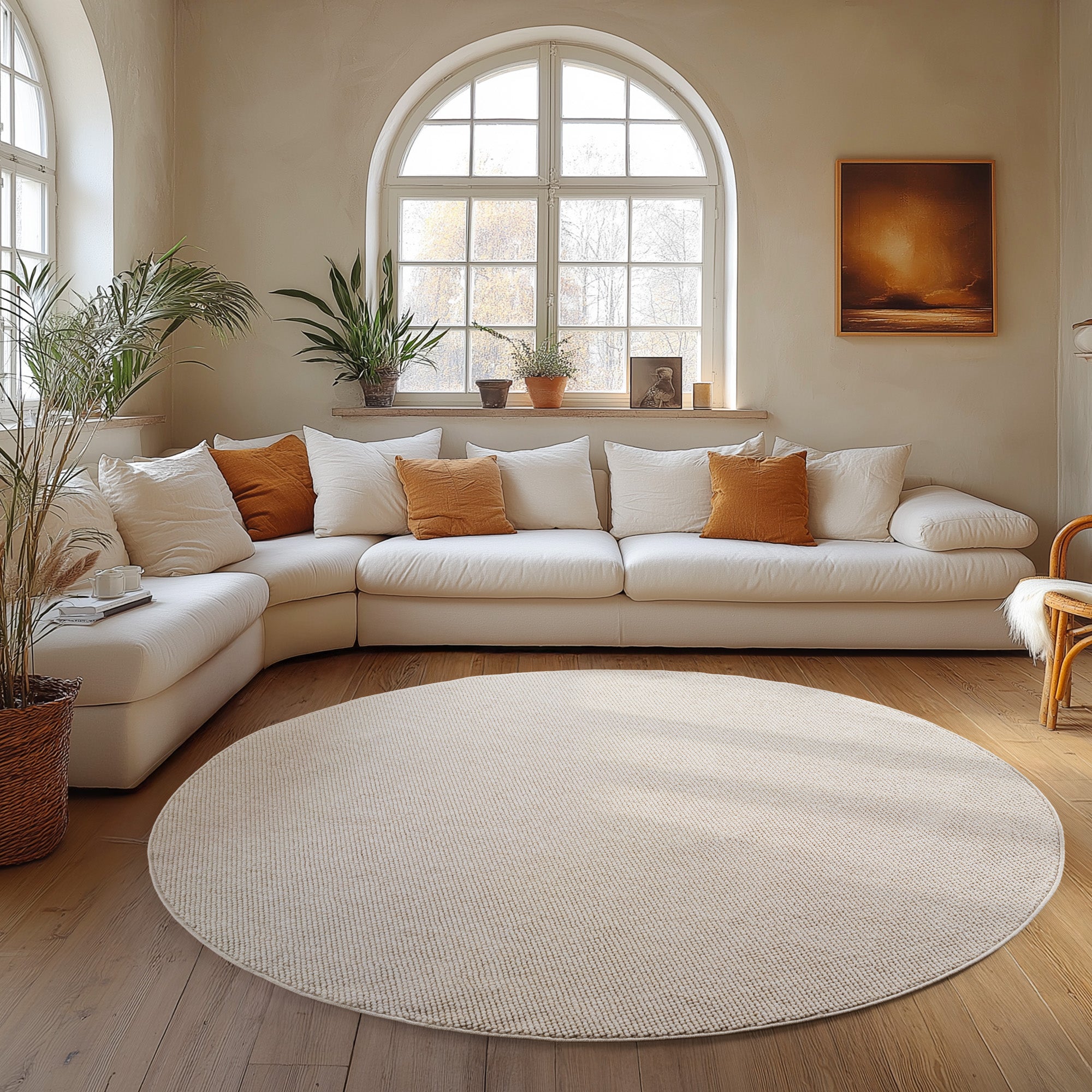 Carpettex Teppich Einfarbig Bouclé Skandi Stil Modern Pflegeleicht Wohnzimmer