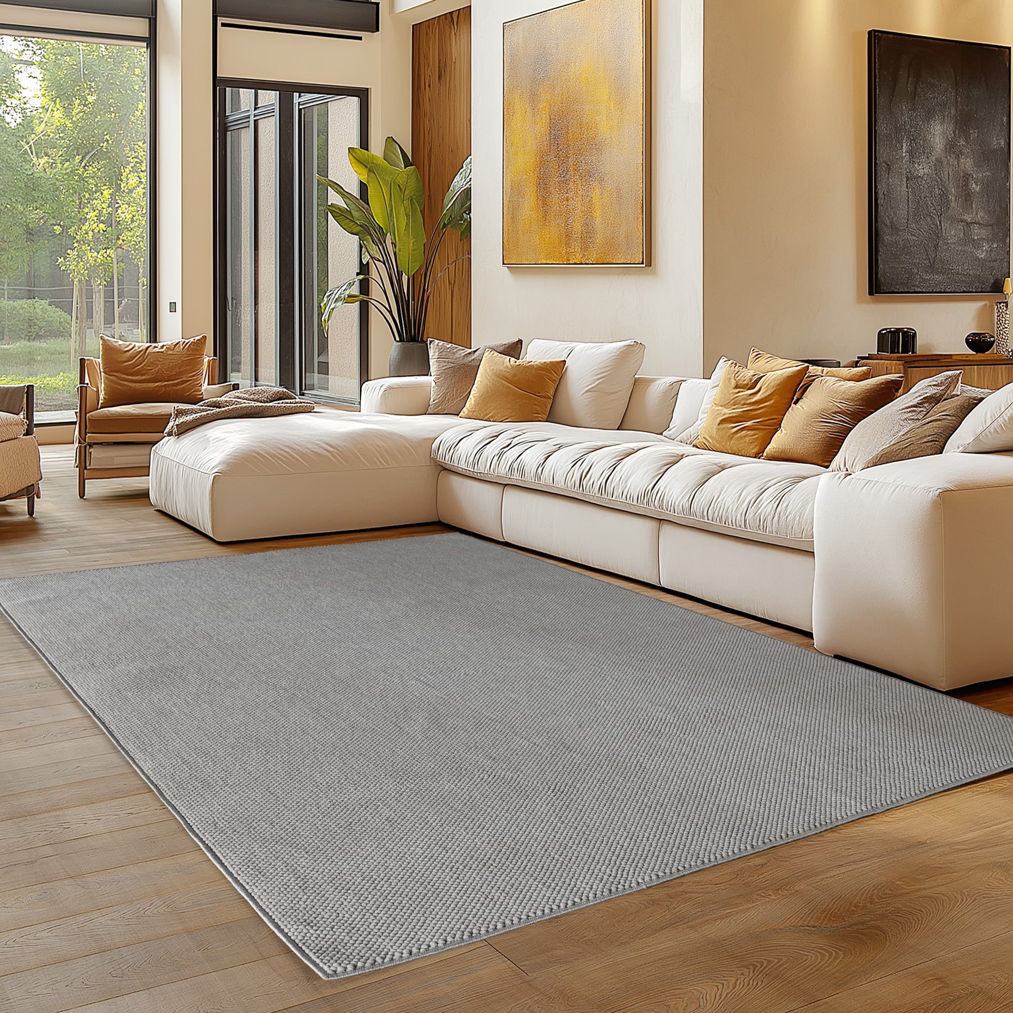 Carpettex Teppich Einfarbig Bouclé Skandi Stil Modern Pflegeleicht Wohnzimmer