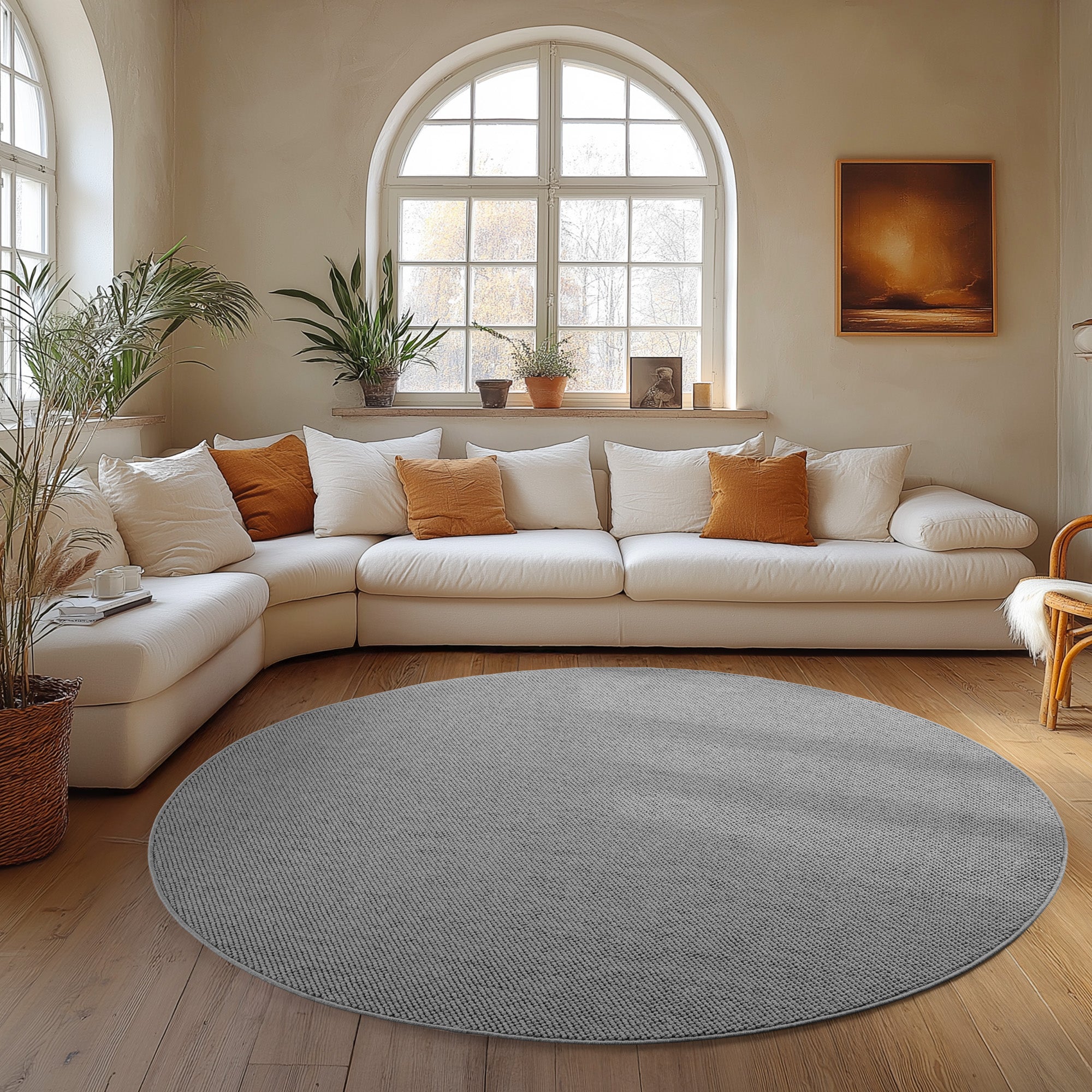 Carpettex Teppich Einfarbig Bouclé Skandi Stil Modern Pflegeleicht Wohnzimmer