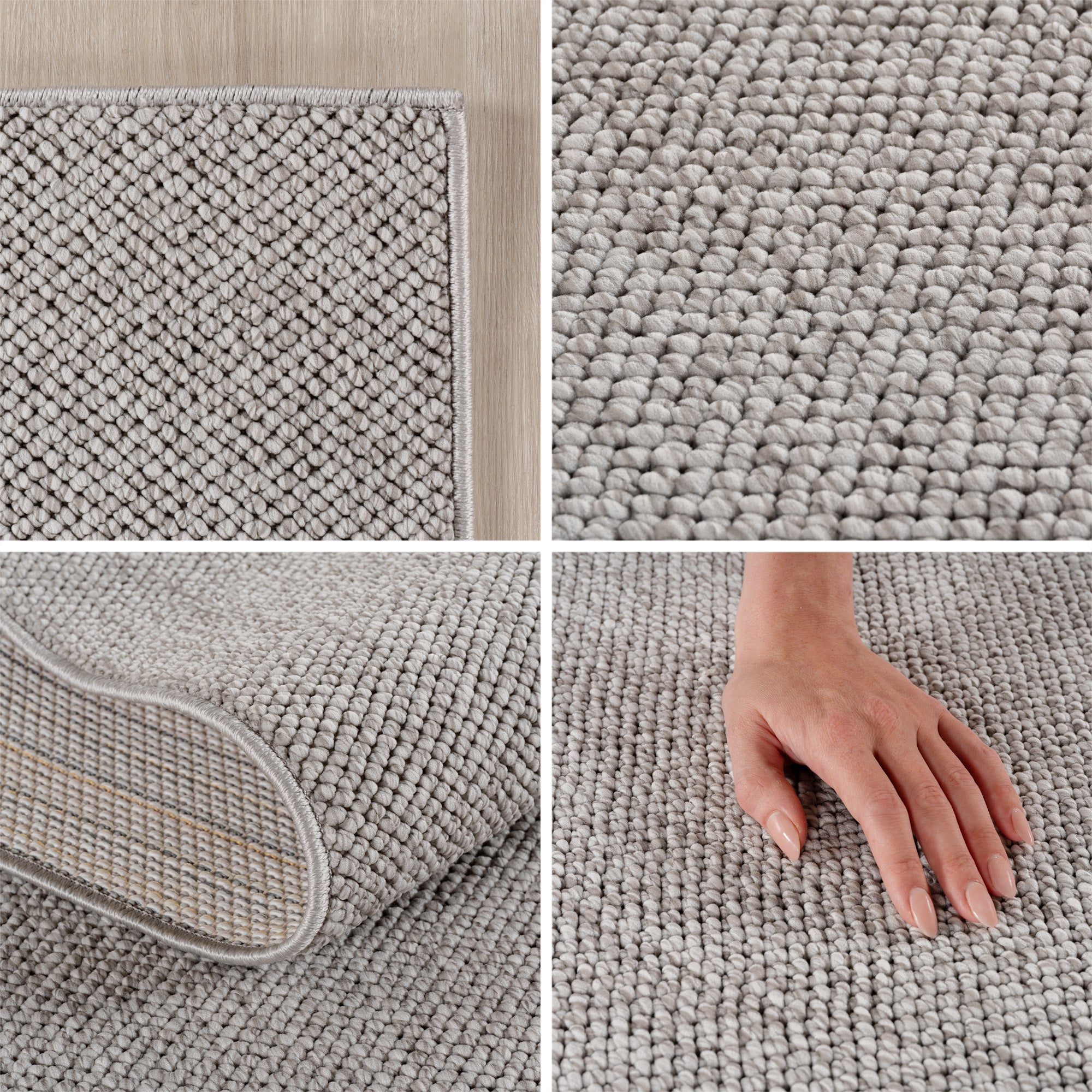 Carpettex Teppich Einfarbig Bouclé Skandi Stil Modern Pflegeleicht Wohnzimmer