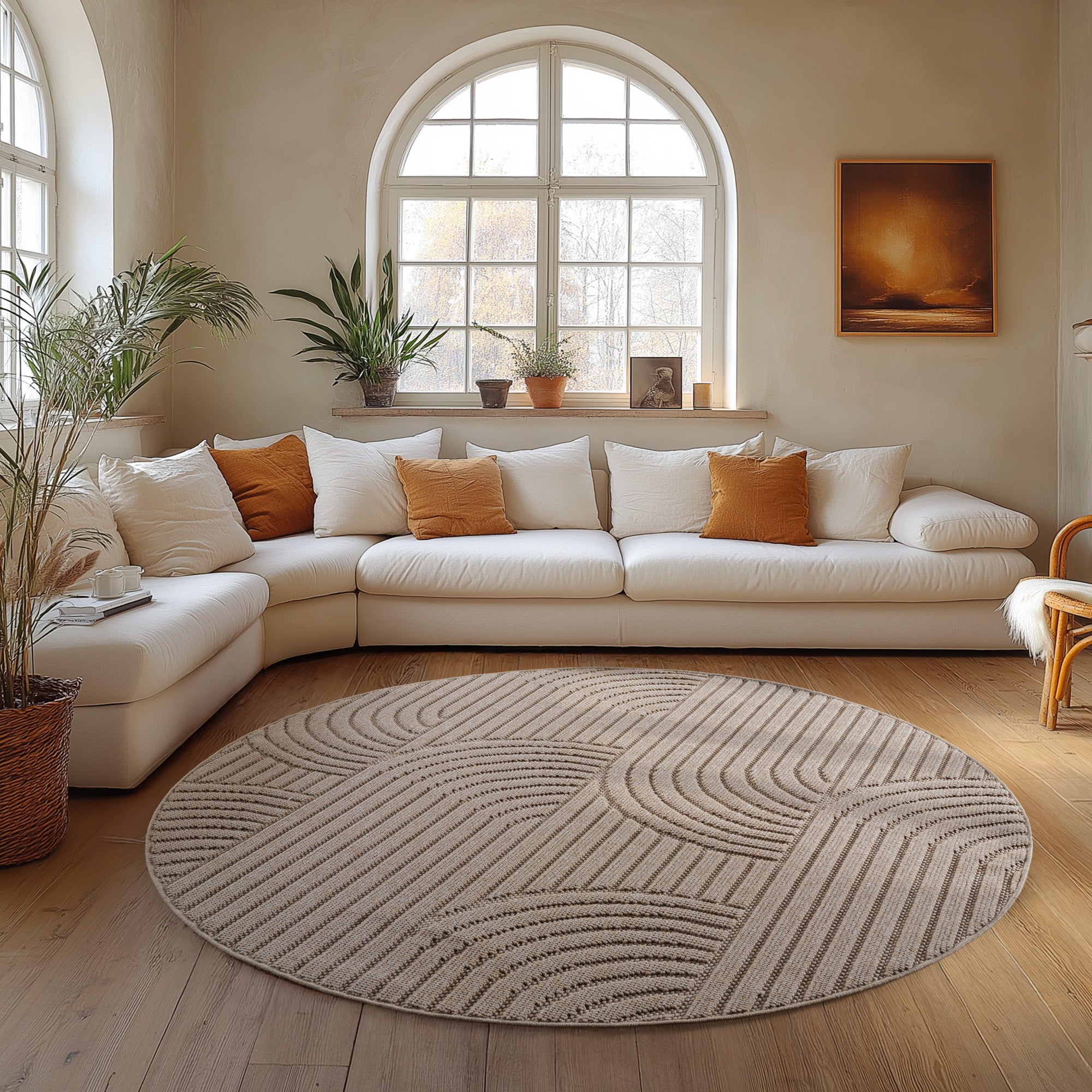 Carpettex Teppich Einfarbig Schlingenflor Skandi Stil Pflegeleicht Wohnzimmer