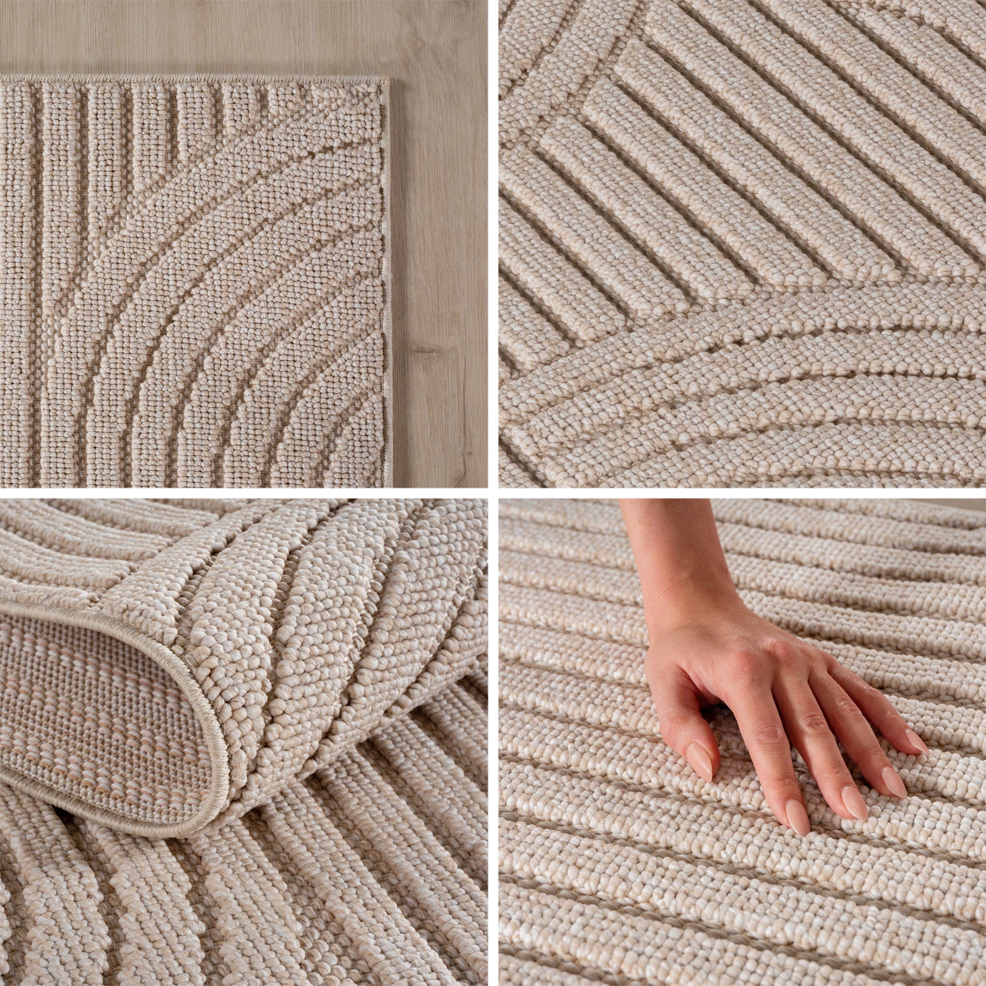Carpettex Teppich Einfarbig Schlingenflor Skandi Stil Pflegeleicht Wohnzimmer